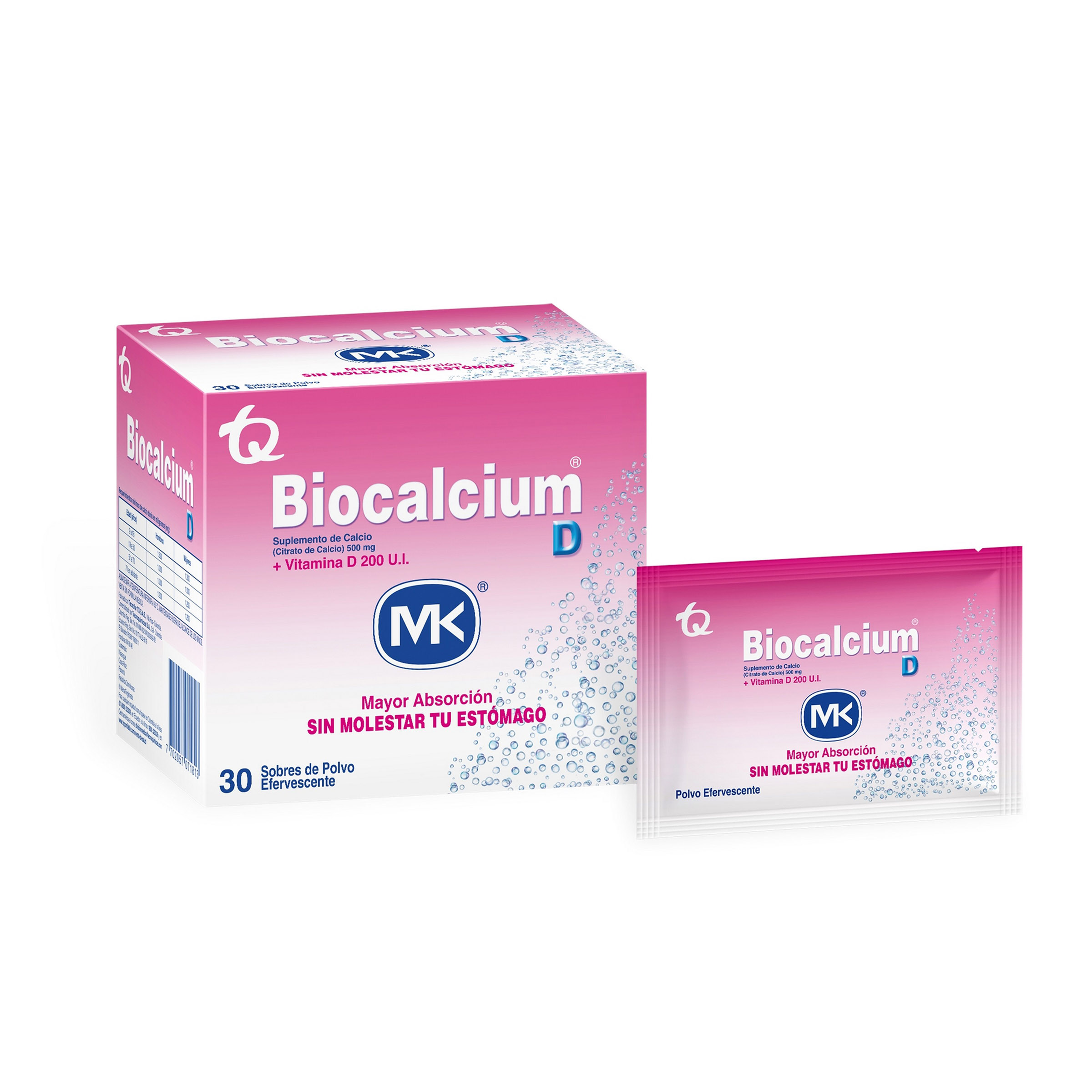 Biocalcium D Polvo 500 mg 30 sobres – TECNOQUIMICAS