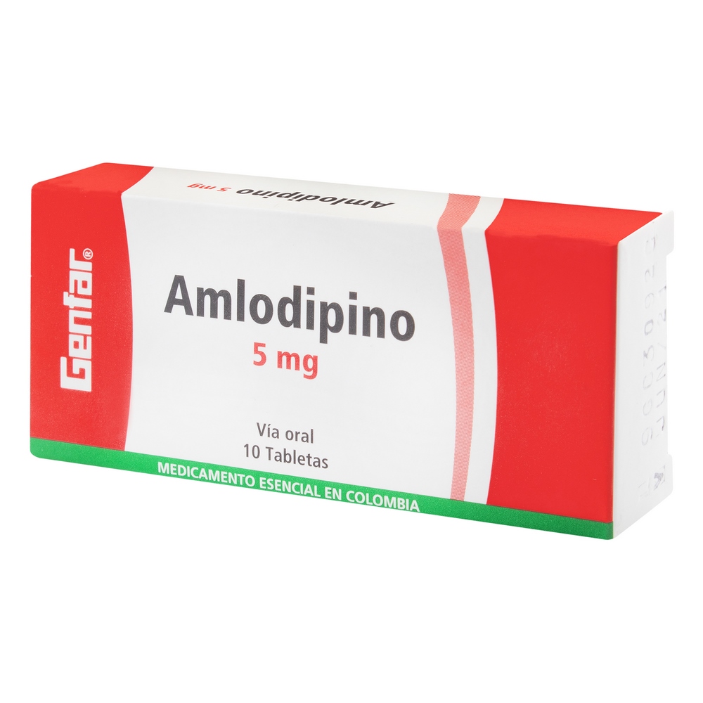 Amlodipino 5 mg - 10 tabletas Genfar