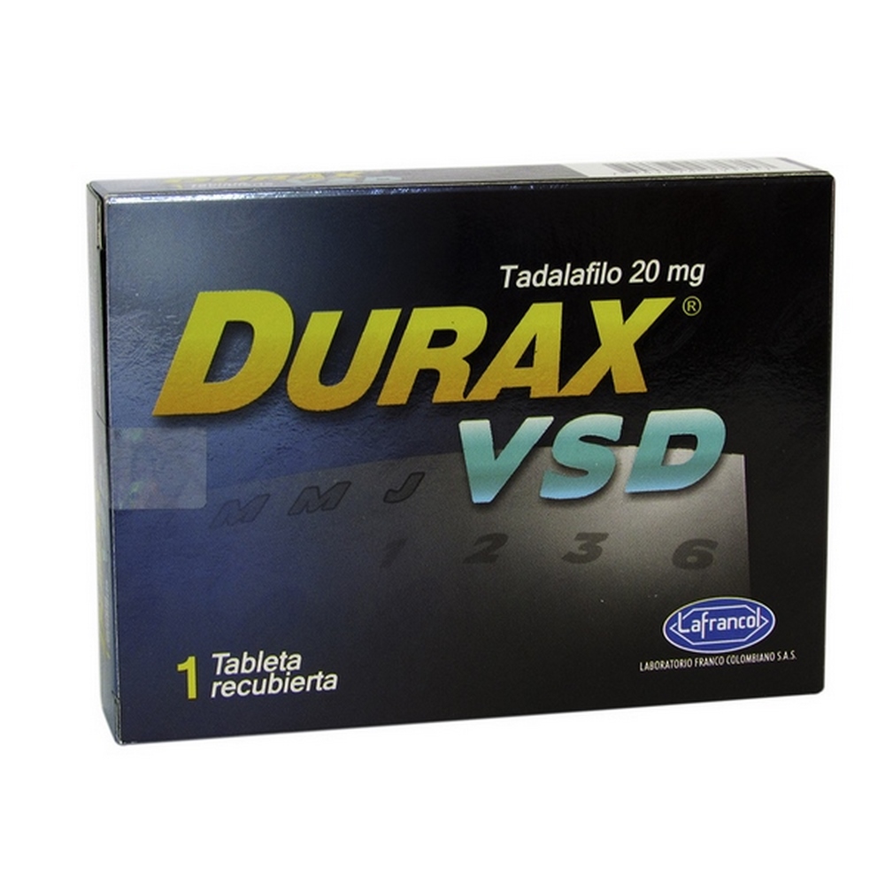 Durax VSD 20 mg tableta tadalafilo
