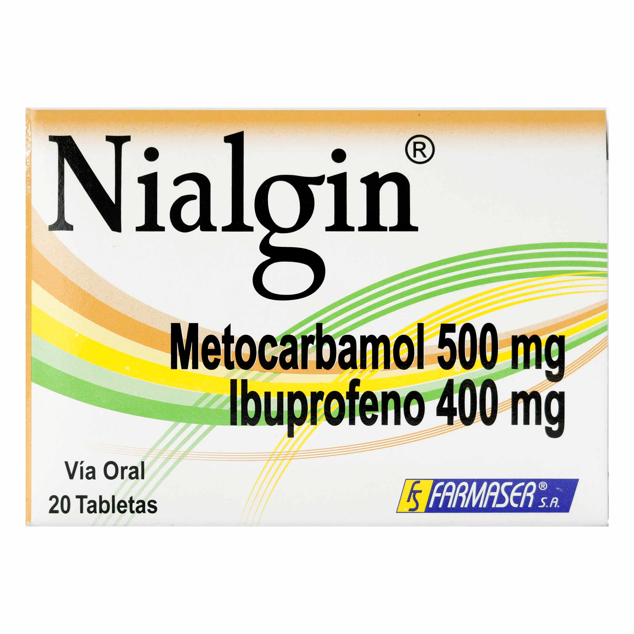 NIALGIN 20 tabletas – ibuprofeno + metocarbamol