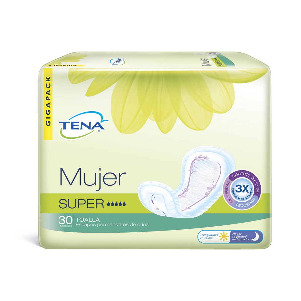 TENA Mujer Super – 30 Toallas Absorbentes