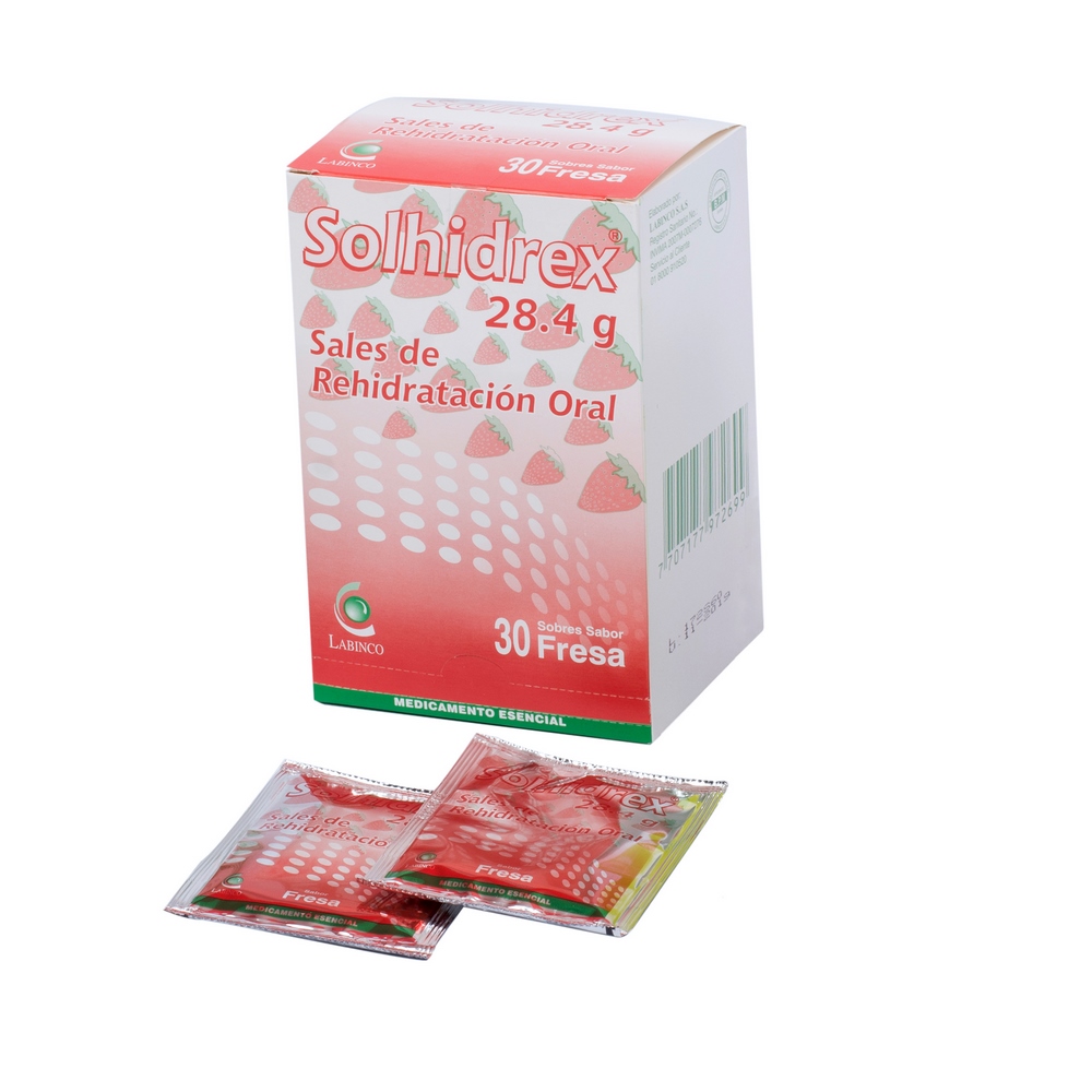 Solhidrex Sabor Fresa – 30 sobres de electrolitos