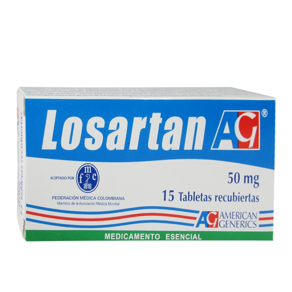 Losartán 50 mg - 15 tabletas