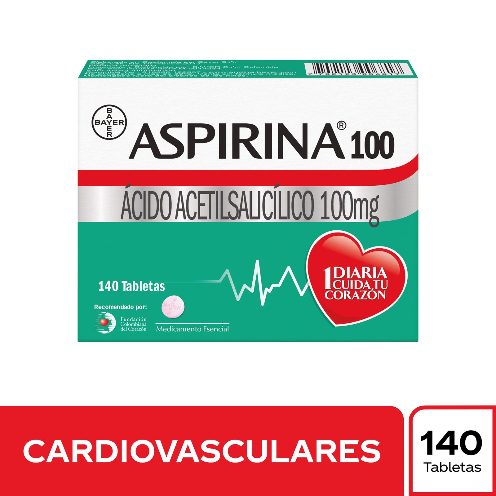 Aspirina 100 mg – 140 tabletas