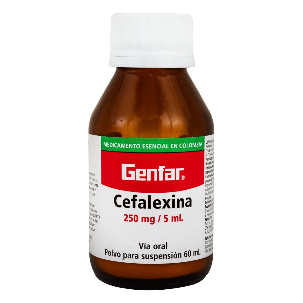 Cefalexina 250 mg Suspensión 60 mL Genfar