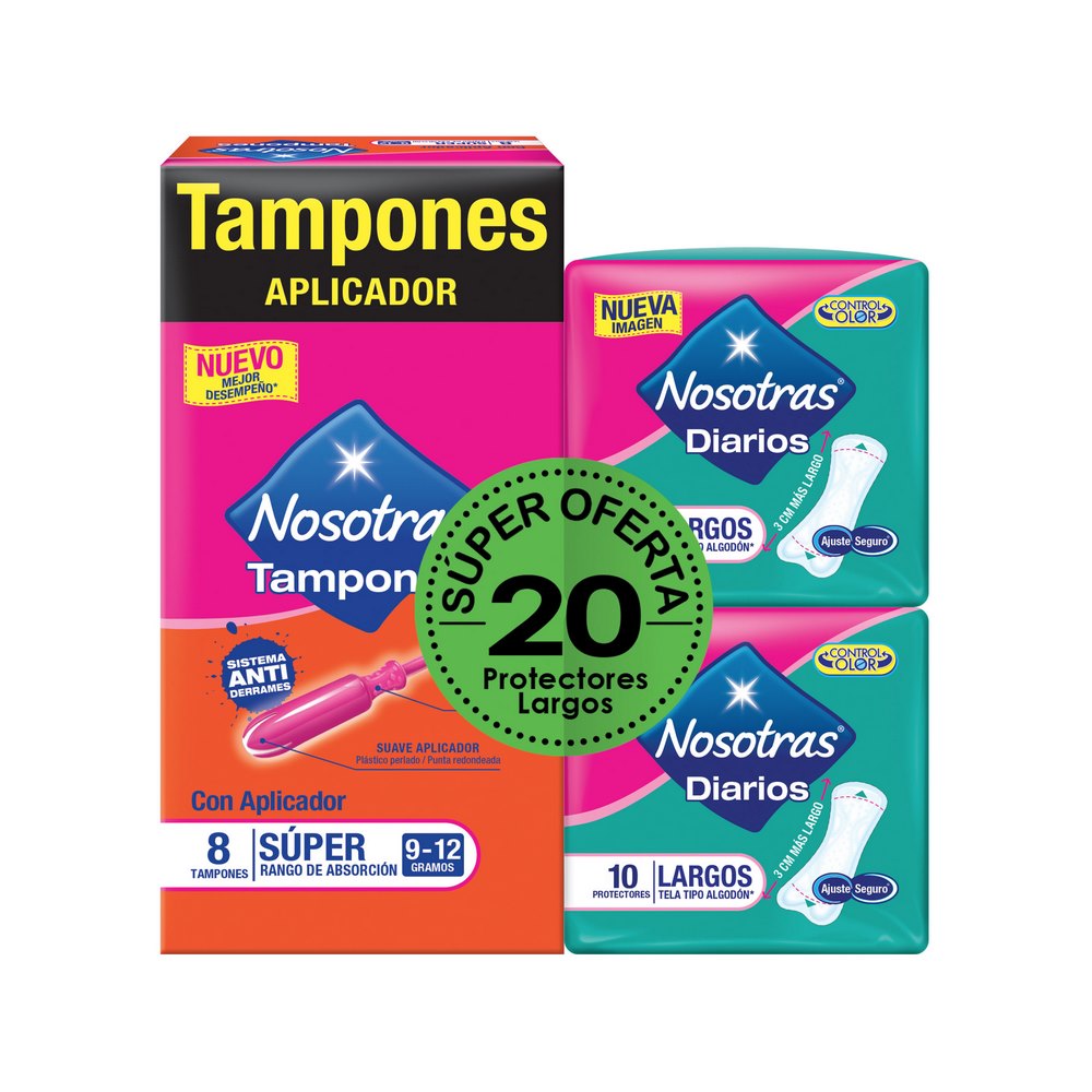 Tampones Nosotras Apli Regular – 8 unidades + 2 protectores