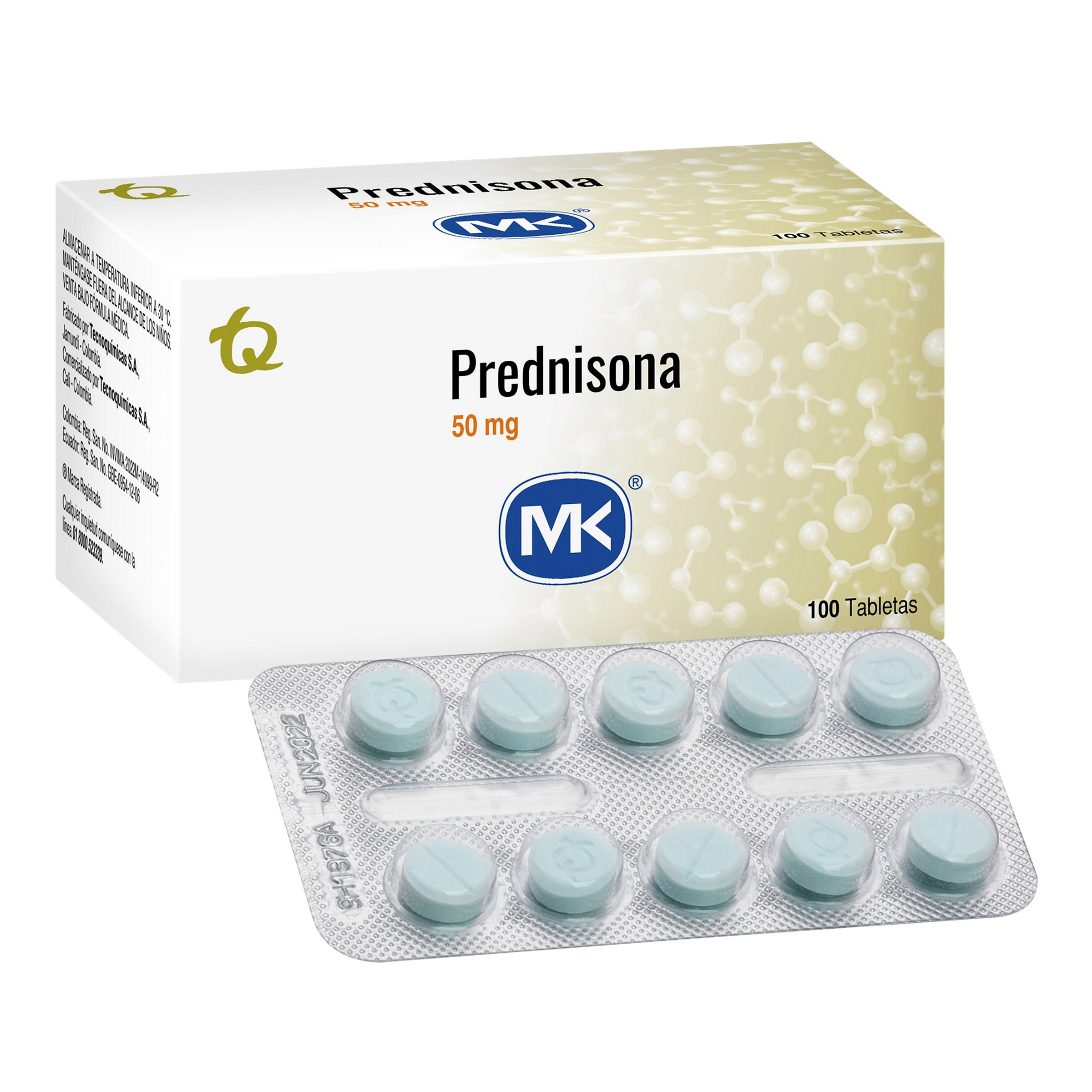 Prednisona 50 mg – 100 tabletas | TECNOQUIMICAS