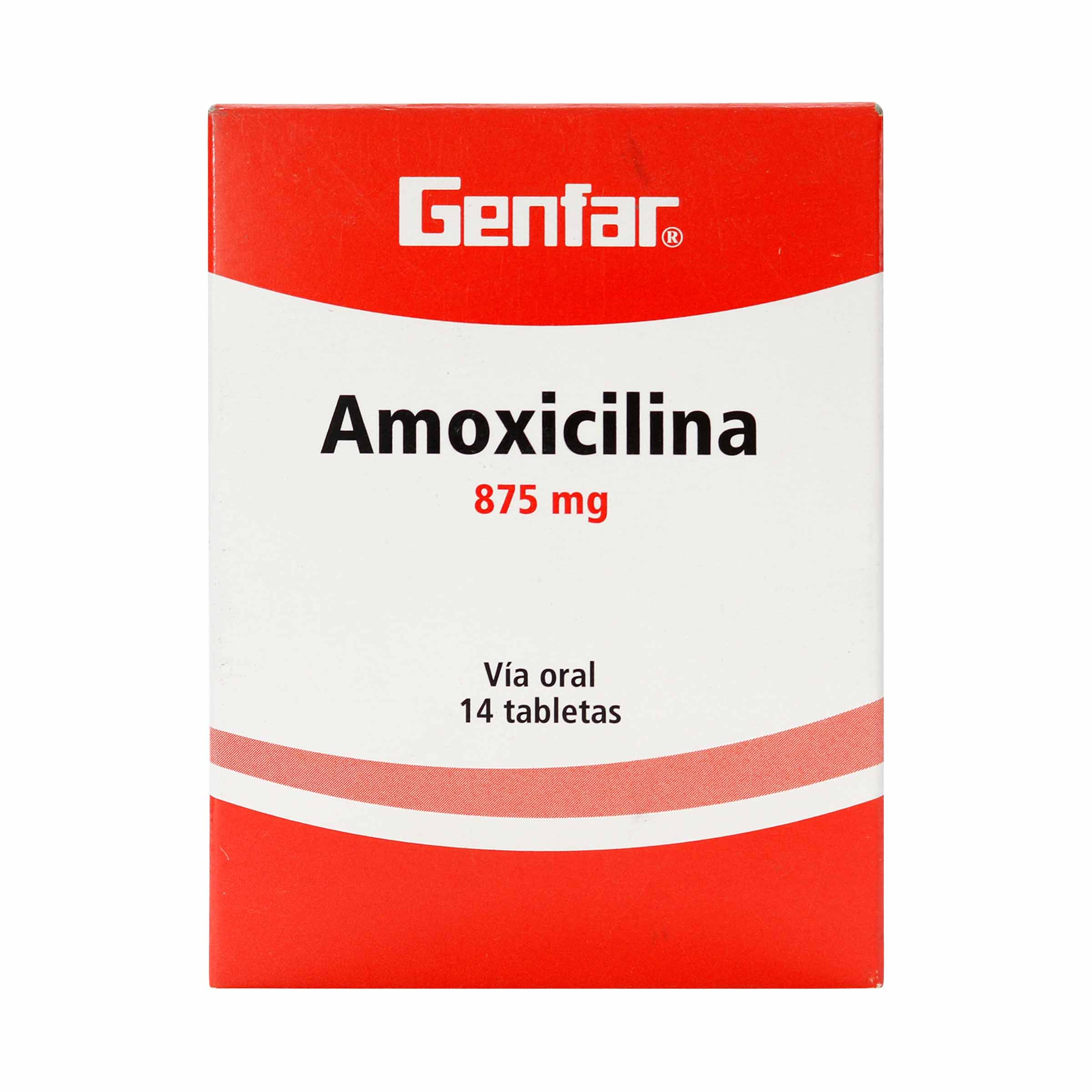 Amoxicilina 875 mg - 14 tabletas GF