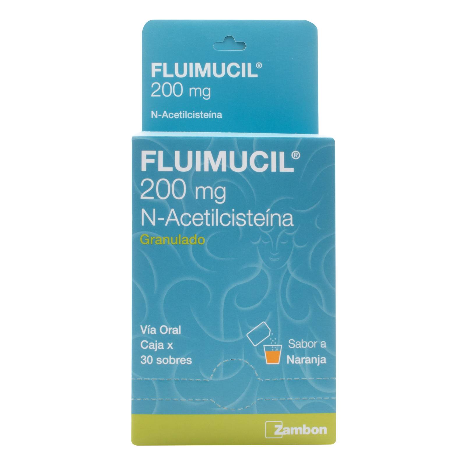 Fluimucil 200 mg – Acetilcisteína, Presentación 30 unidades (Zambon)