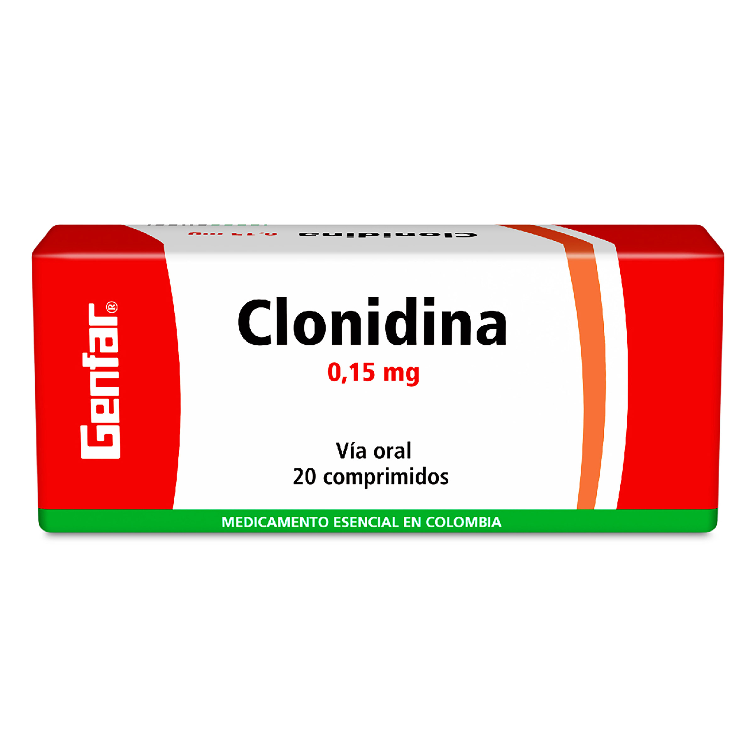 Clonidina 0.15 mg - 20 tabletas (Genfar)