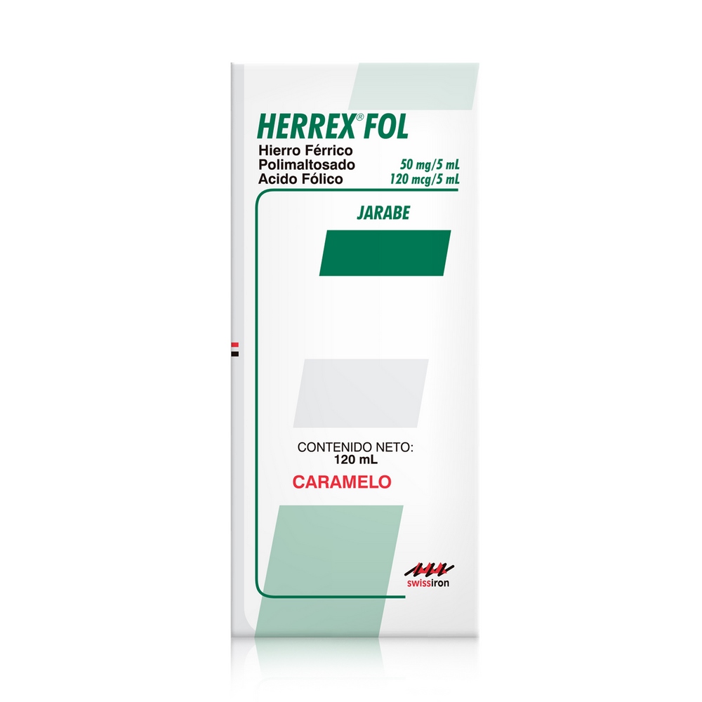 Herrex Fol Jarabe Hierro y Ácido Fólico 120 ml