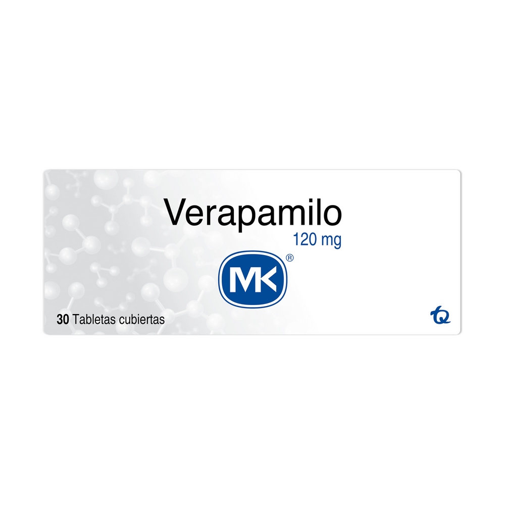 Verapamil 120 mg - 30 tabletas | TECNOQUIMICAS