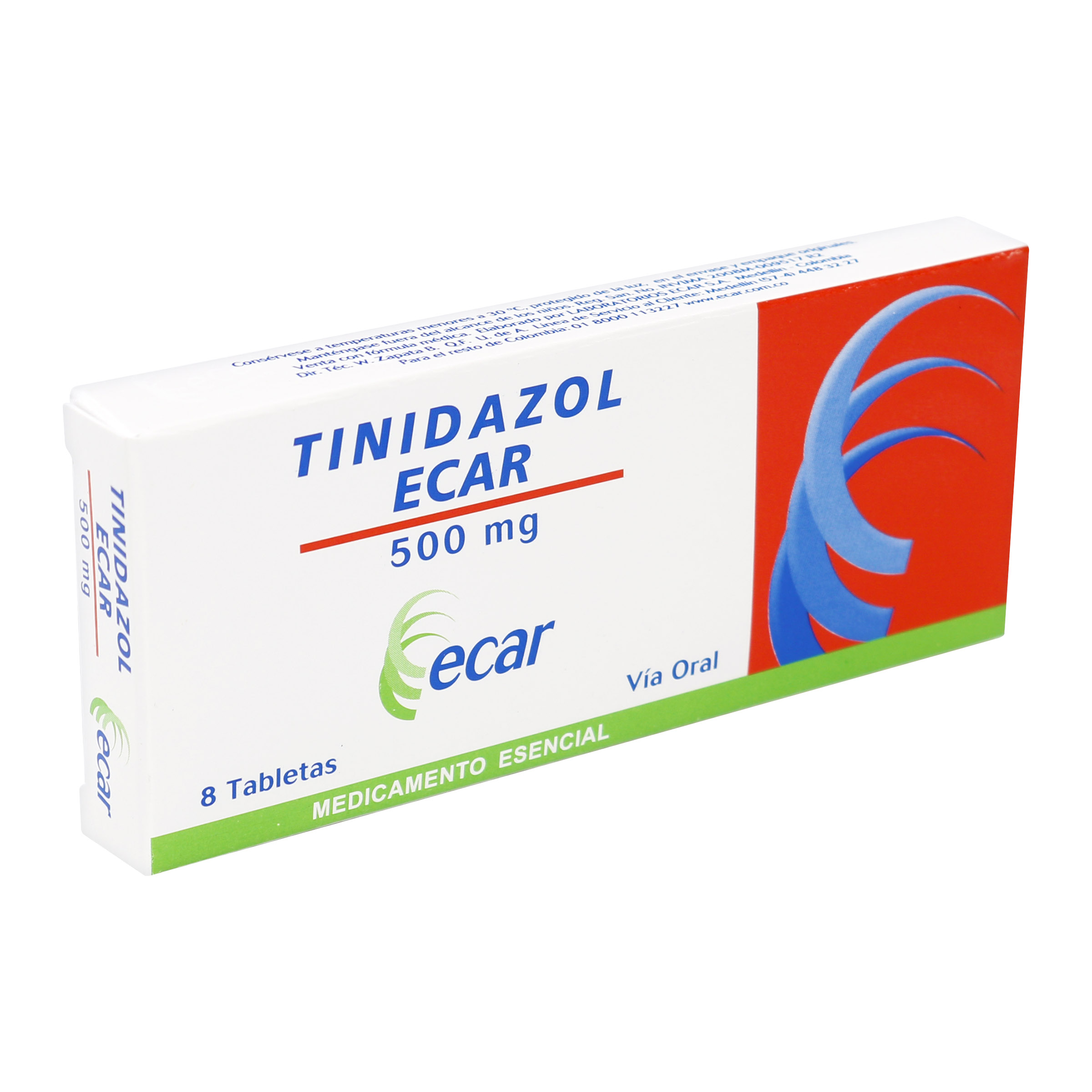 Tinidazol 500 mg - 8 tabletas (ECAR LTDA)
