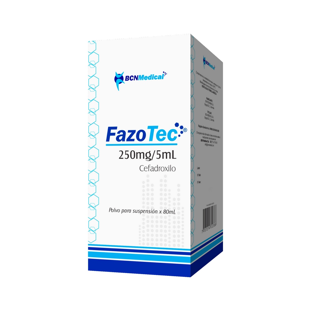 Fazotec 250 mg cefadroxilo suspensión 80 ml