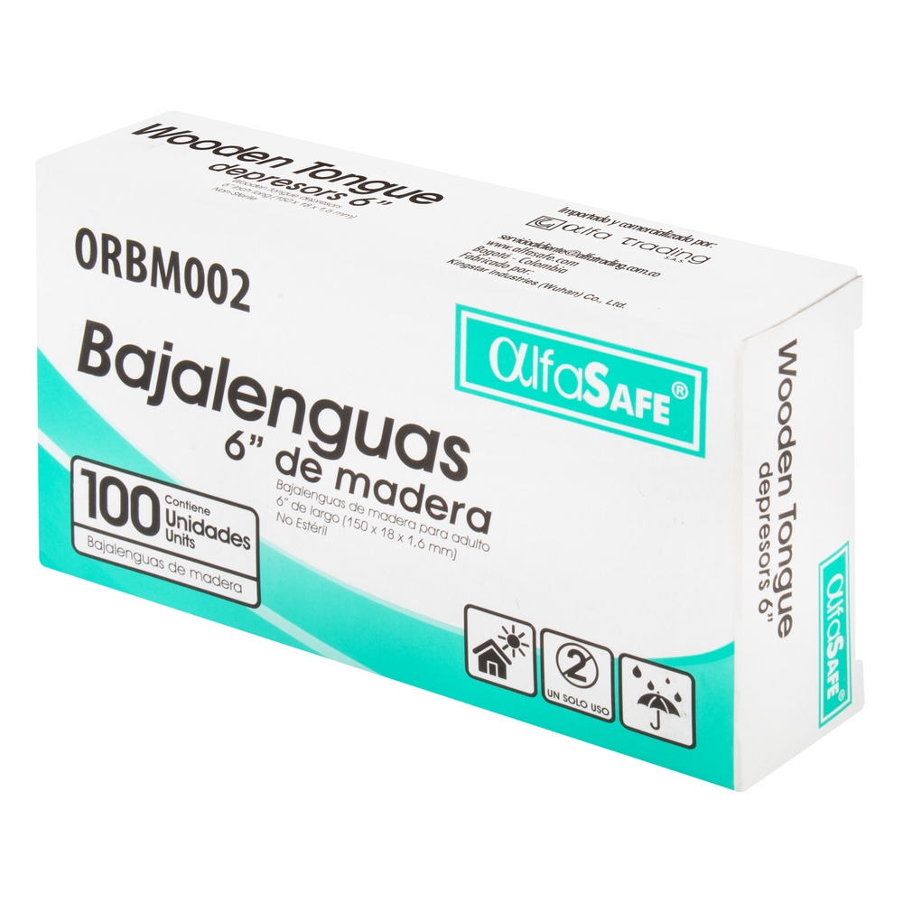 Bajalenguas Alfa Safe 100 unidades