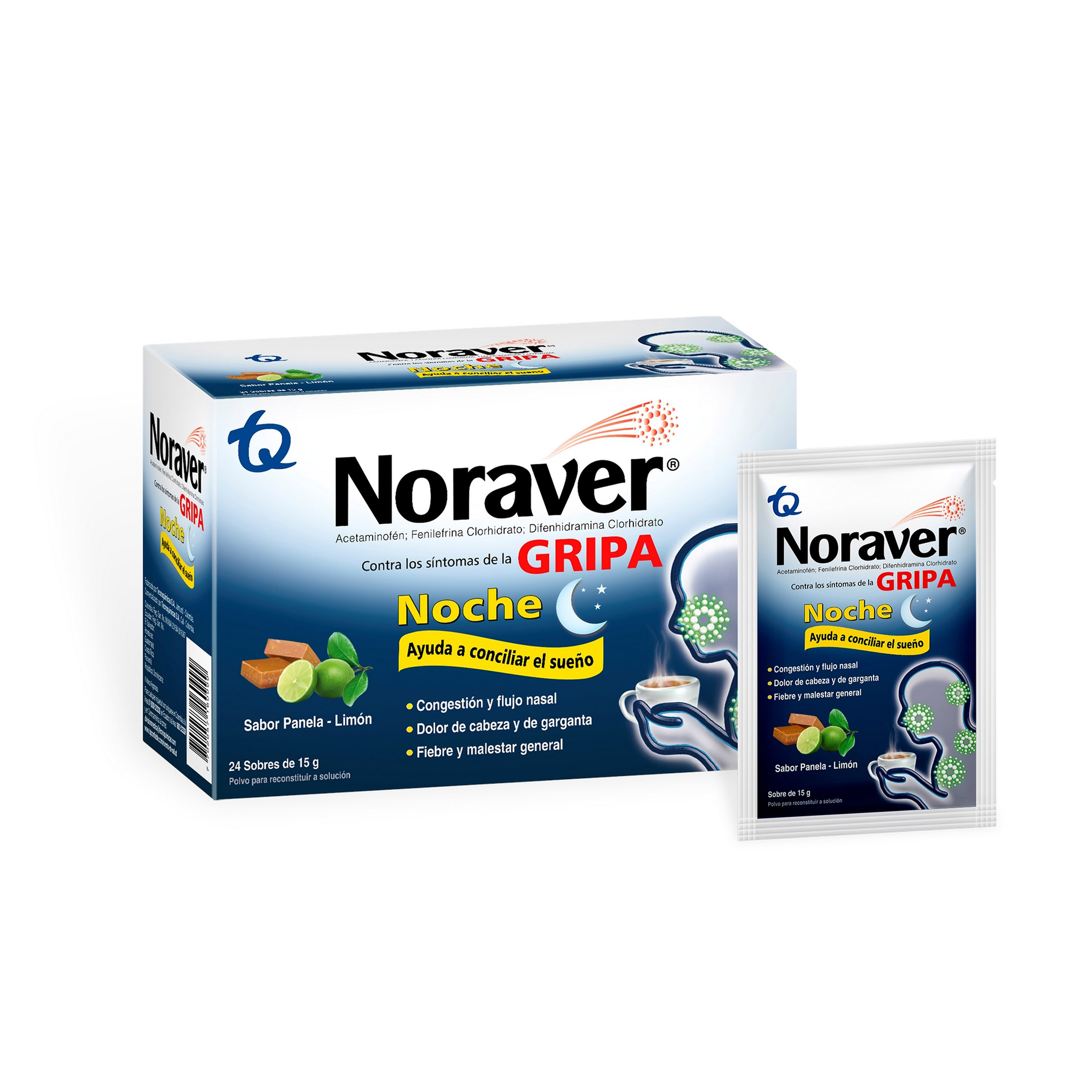 Noraver Gripa Noche – 24 sobres 15 g