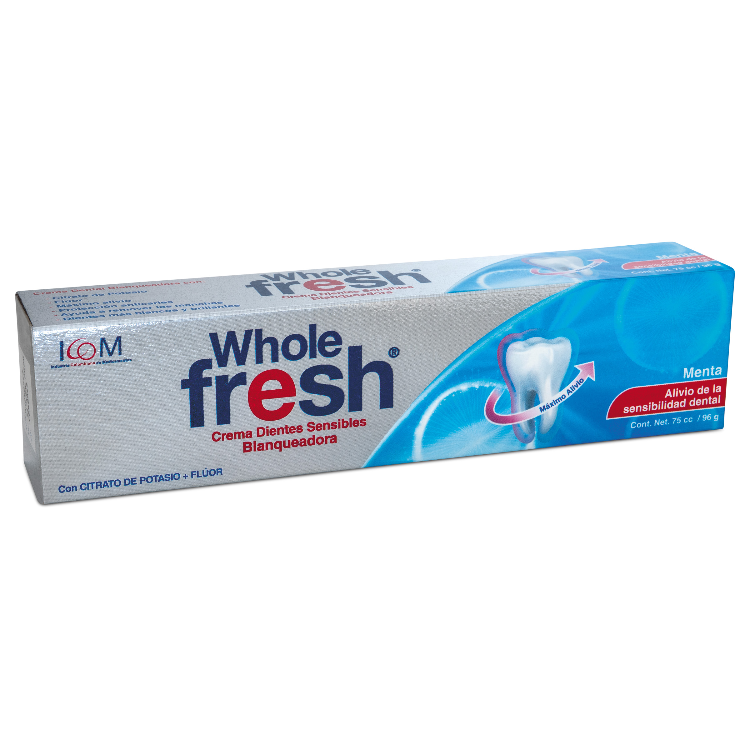Crema dental Sensible y Blanqueadora Whole Fresh 75 g – ICOM