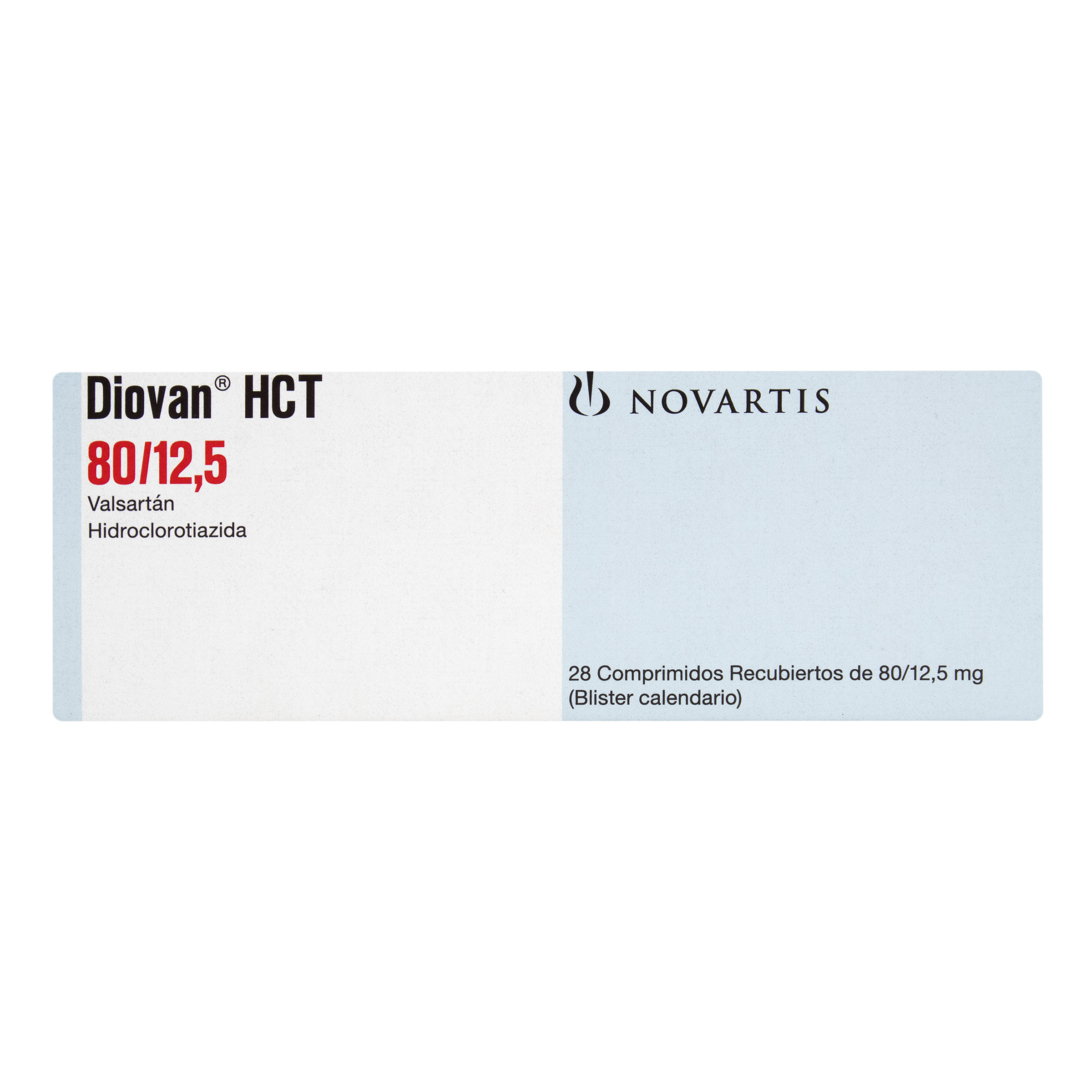 Diovan HCT 80/12.5 mg – 28 tabletas (Valsartán/Hidroclorotiazida)