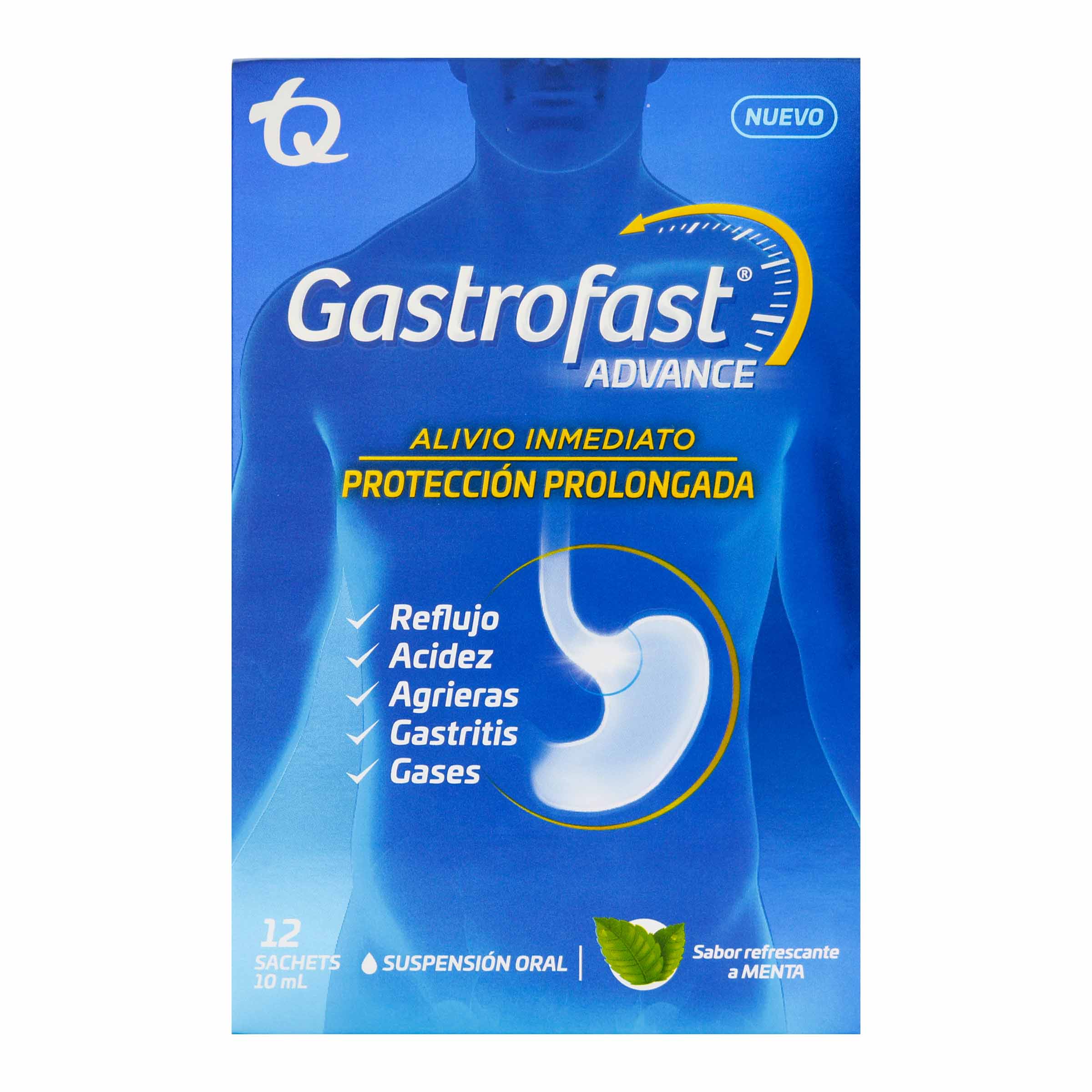 Gastrofast Advance 12 sobres – algínato, bicarbonato de sodio y calcio