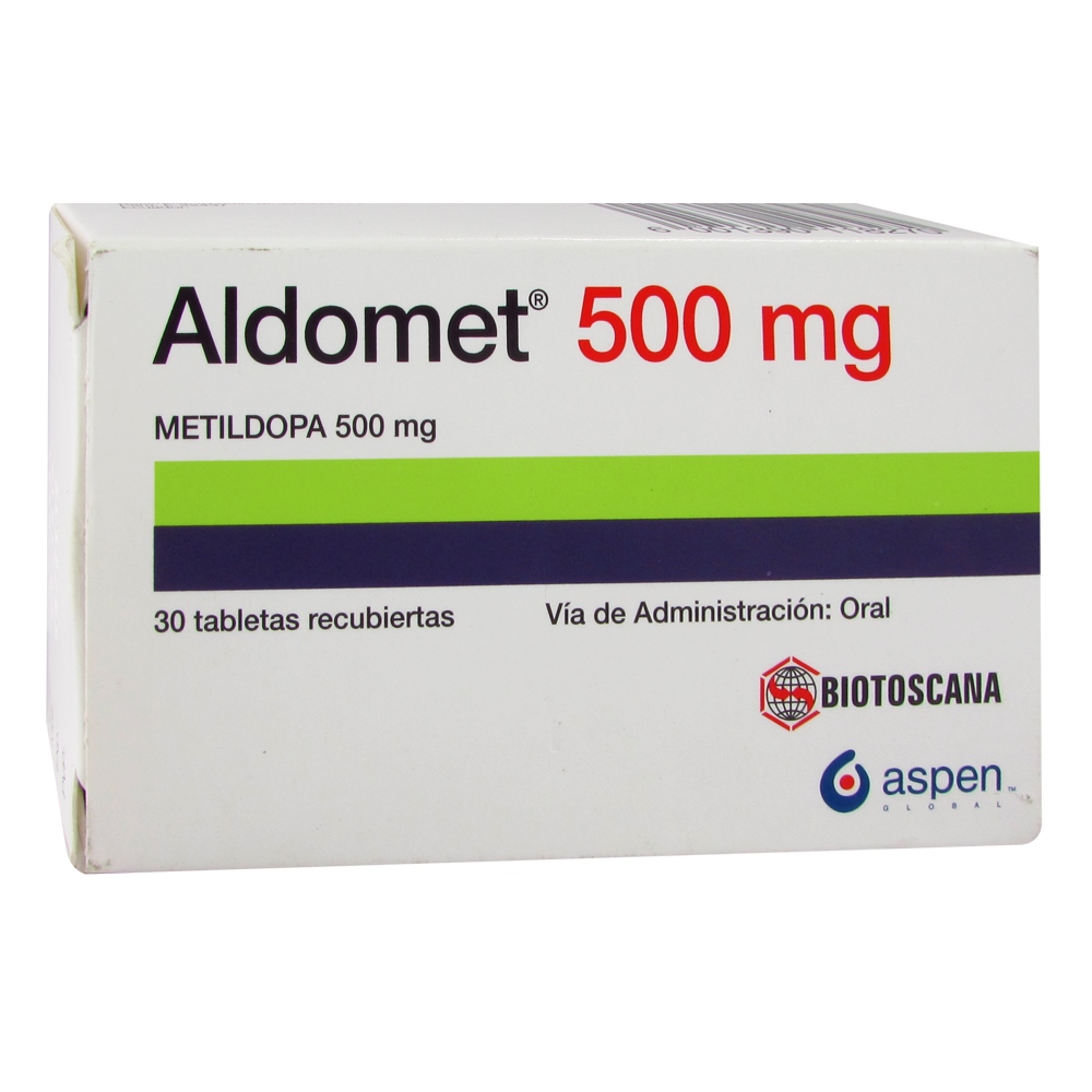 Aldomet 500 mg - 30 tabletas (Metildopa)