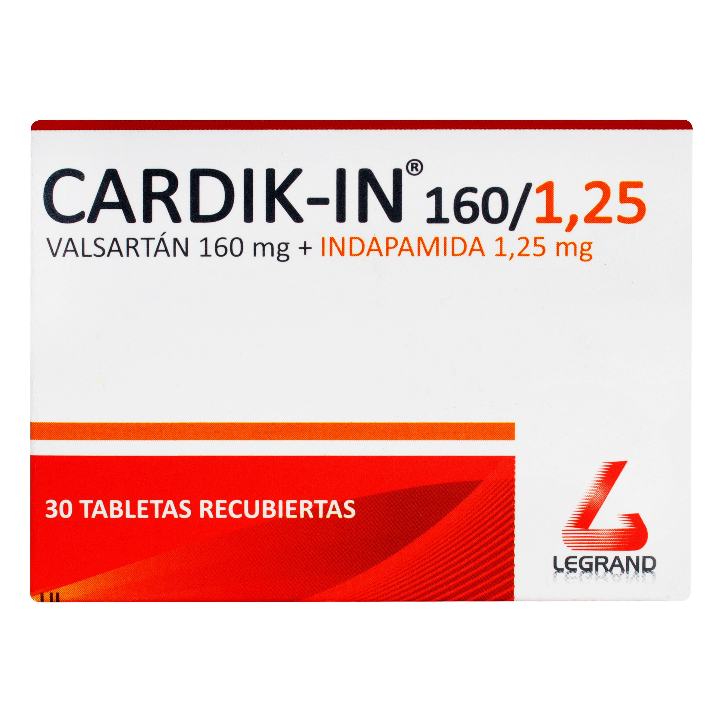 Cardik-In 160/1.25 mg – 30 tabletas (Indapamida/Valsartán)