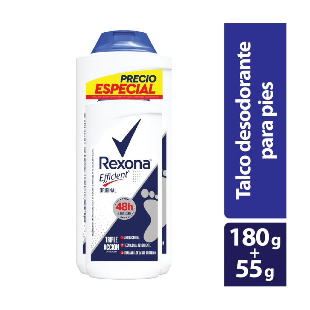 Talco Rexona Efficient 180 g + 55 g