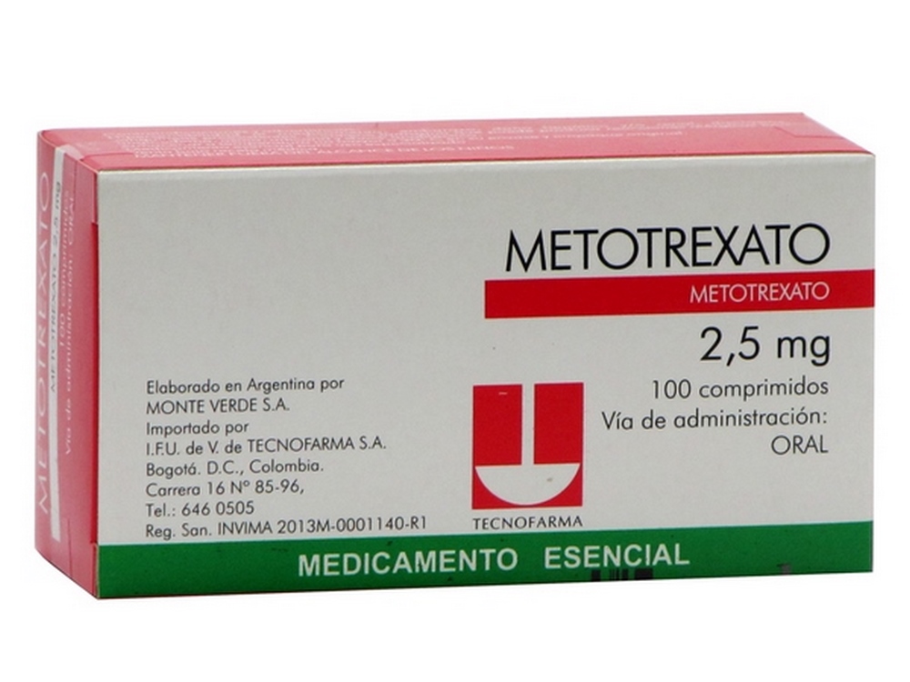 Metotrexato 2,5 mg – 100 tabletas