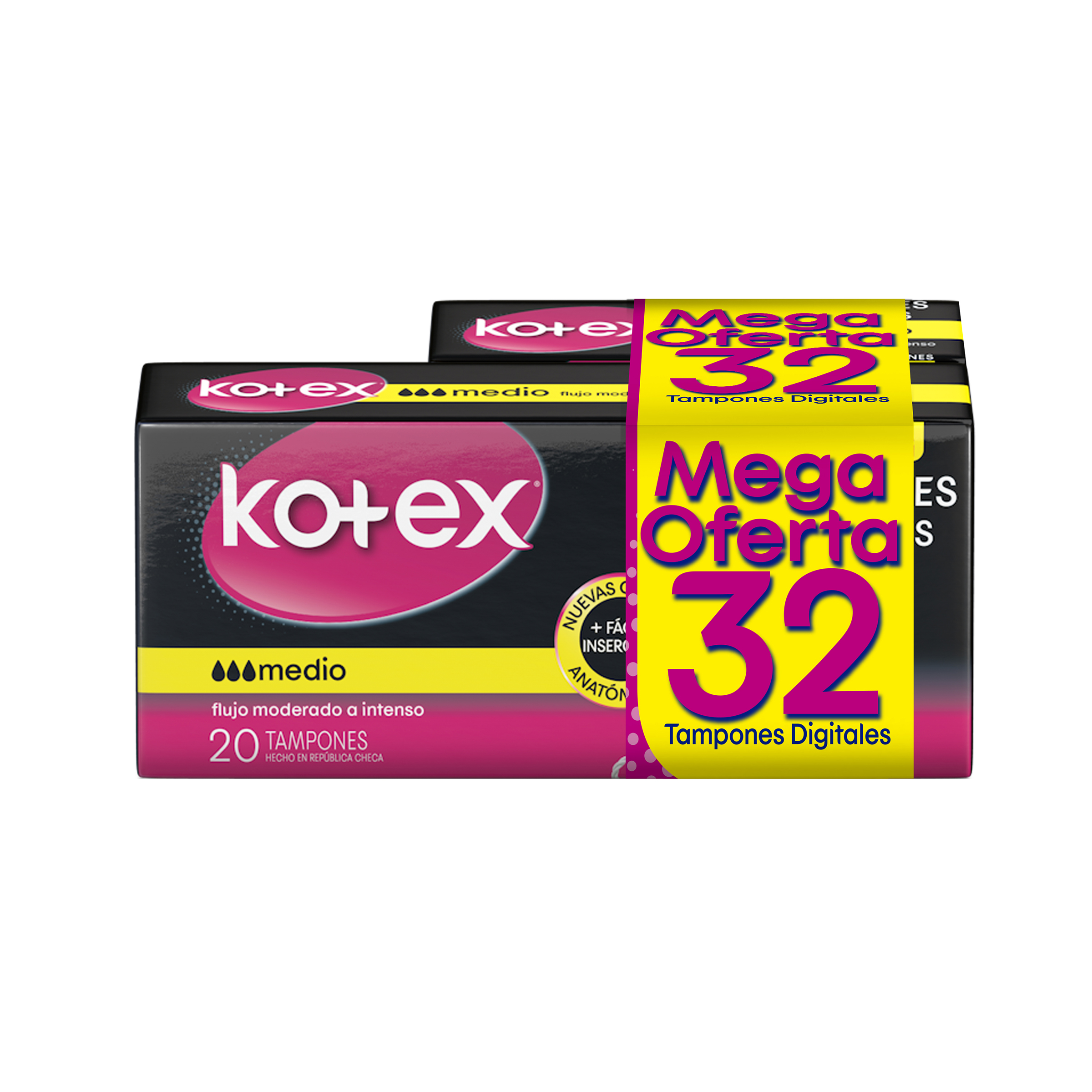 Tampones Kotex Digital Medio – 20 unidades +12 MO