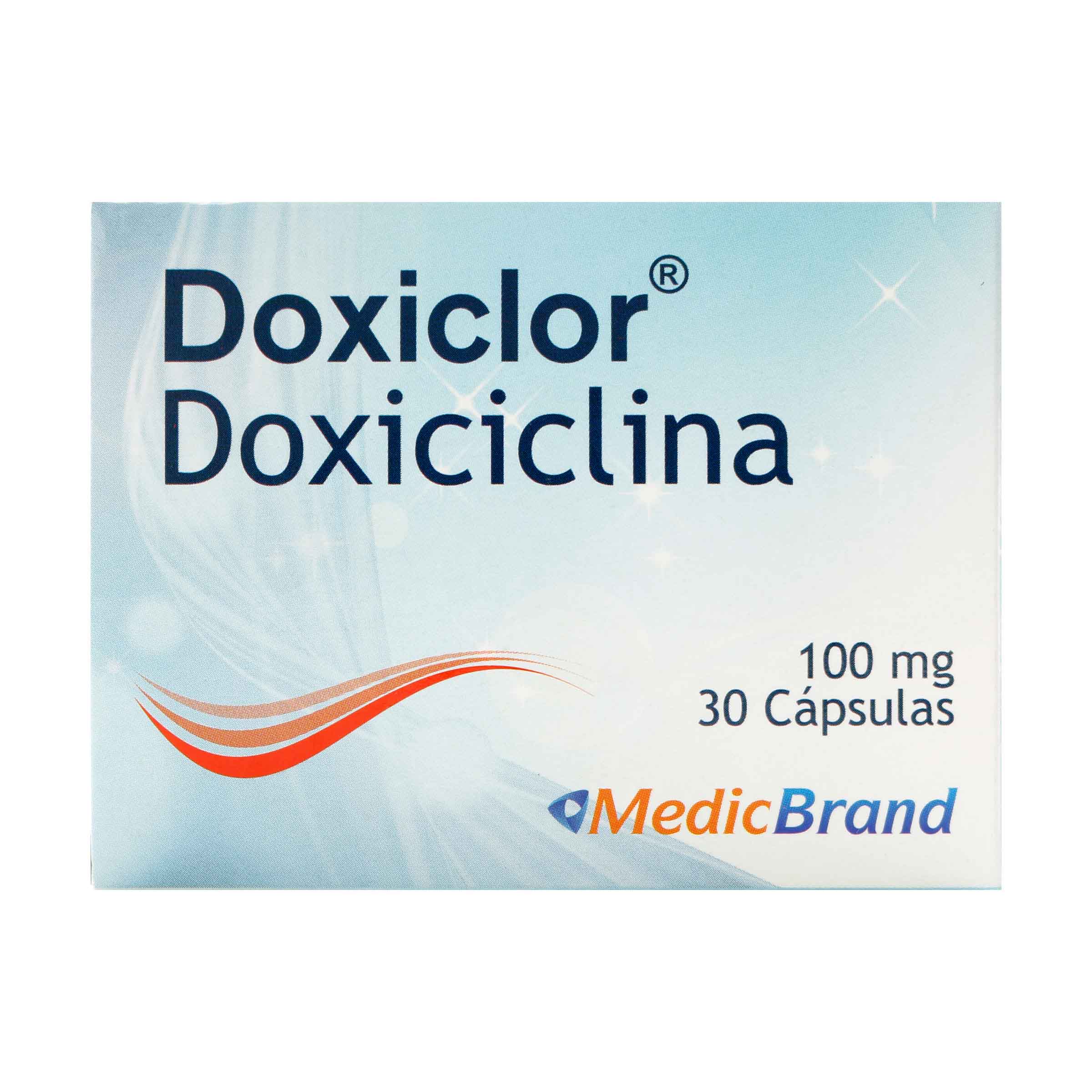 Doxiclor Doxiciclina 100 mg caja 30 cápsulas