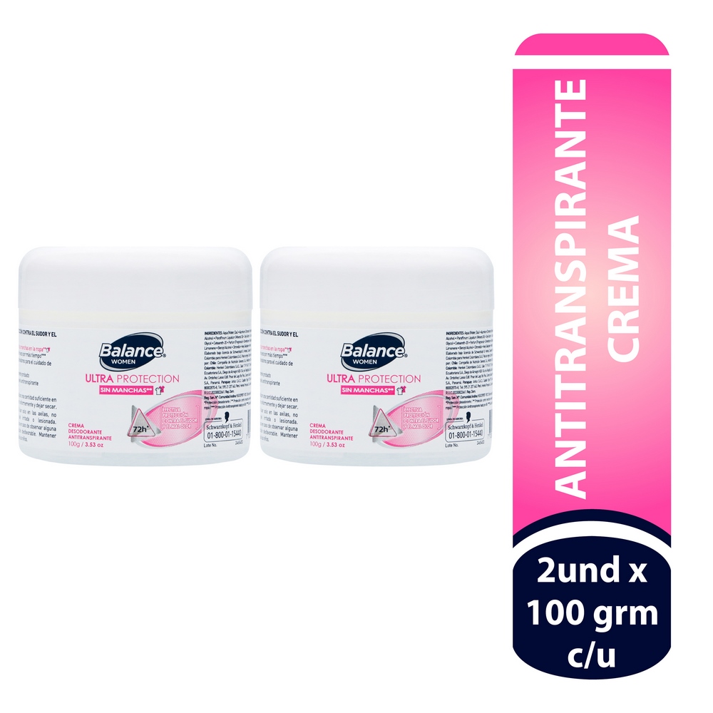 DTE Balance Crema Ultraprotect Desodorante en Crema 100 g 2x1