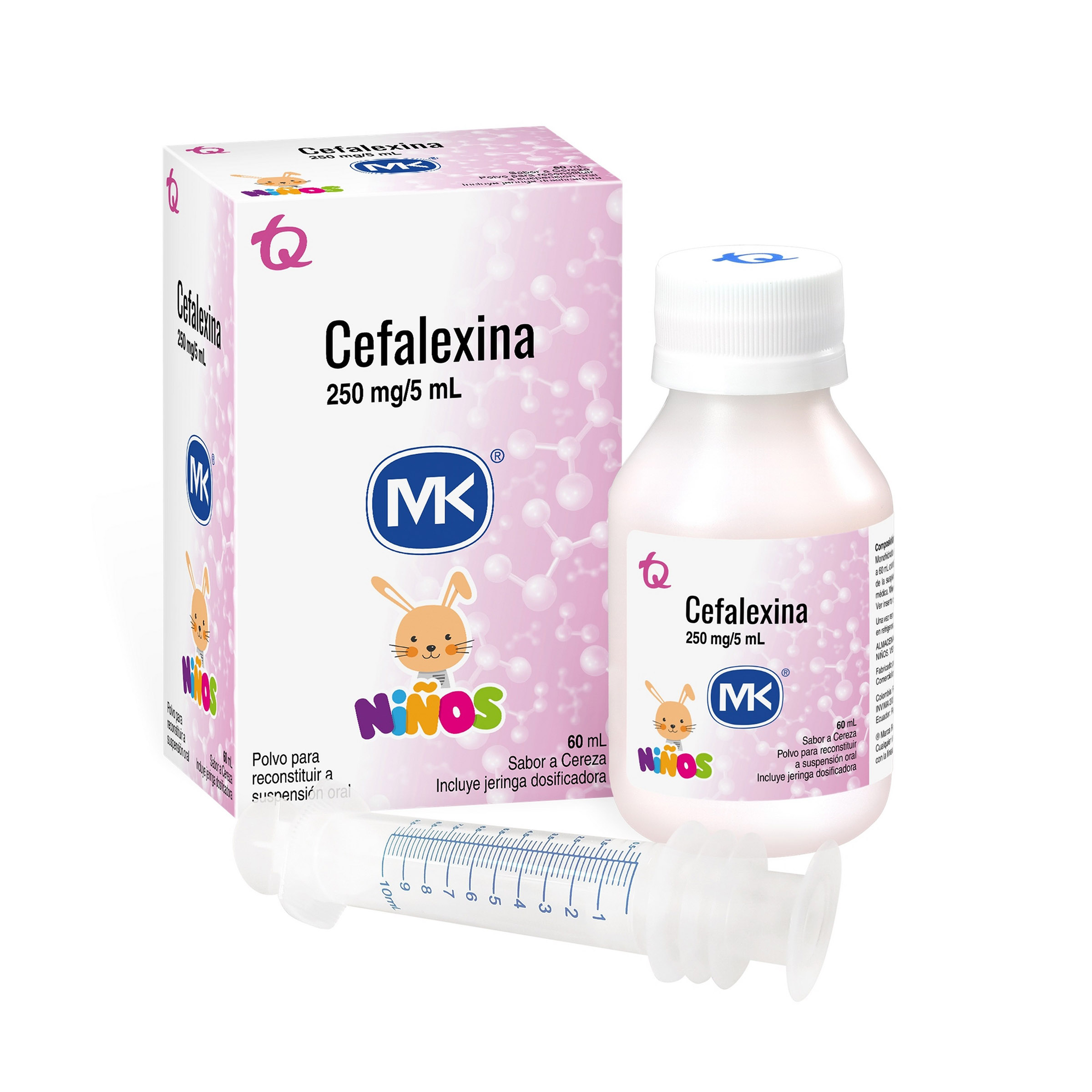 Cefalexina 250 mg/5 ml suspensión 60 ml – TECNOQUIMICAS