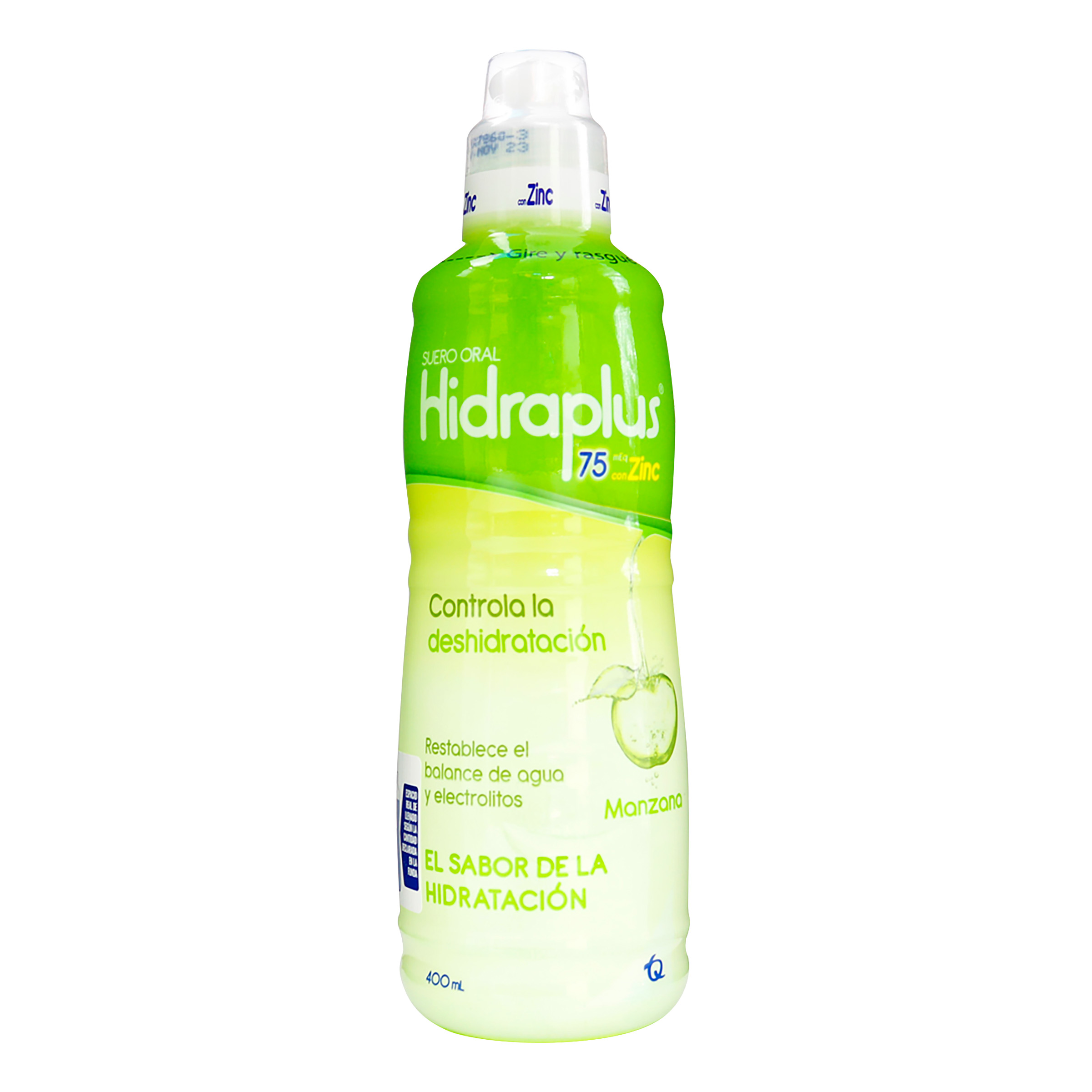 HidrAPLUS 75 Zinc Manzana 400 ml – bebida hidratante