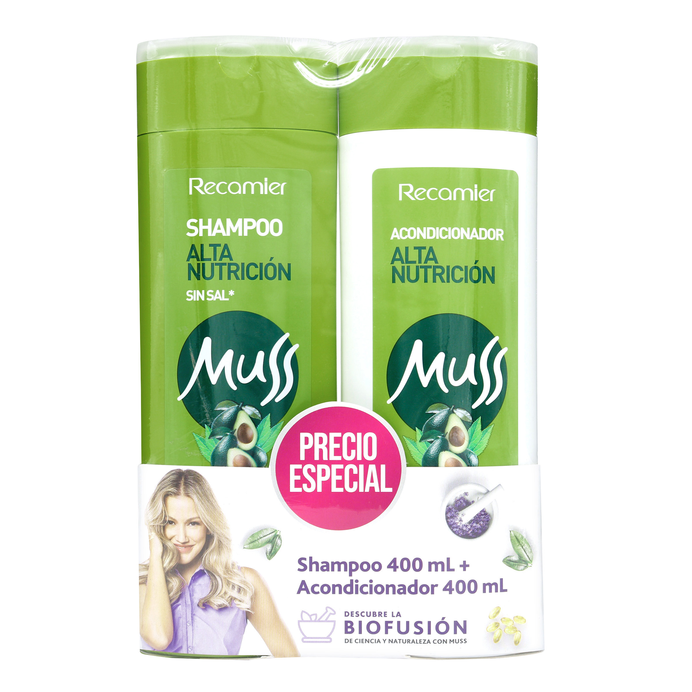 Kit Champú Alta Nutrición 400 ml + Acondicionador 400 ml – CHA.MUSS