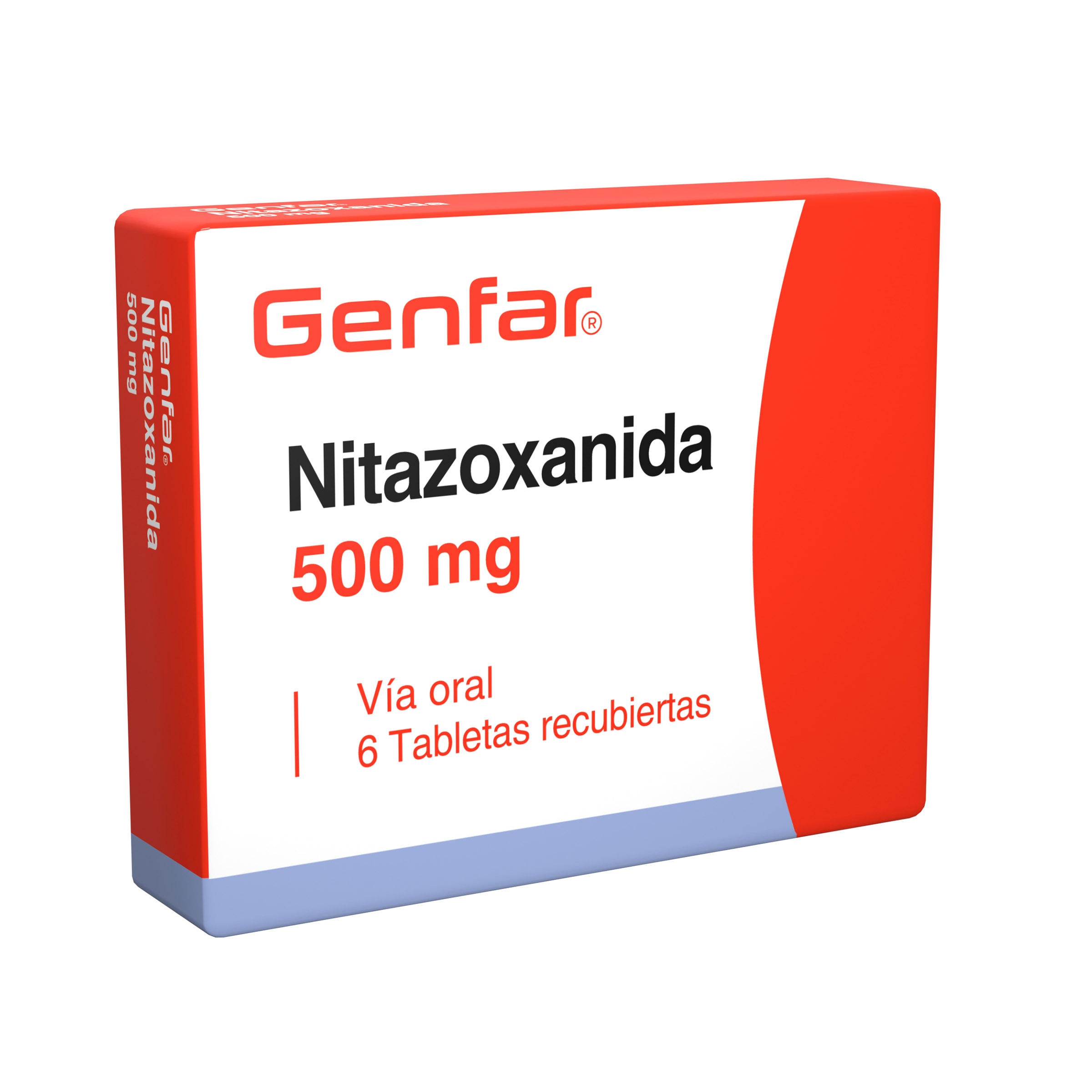 Nitazoxanida 500 mg – Caja de 6 tabletas
