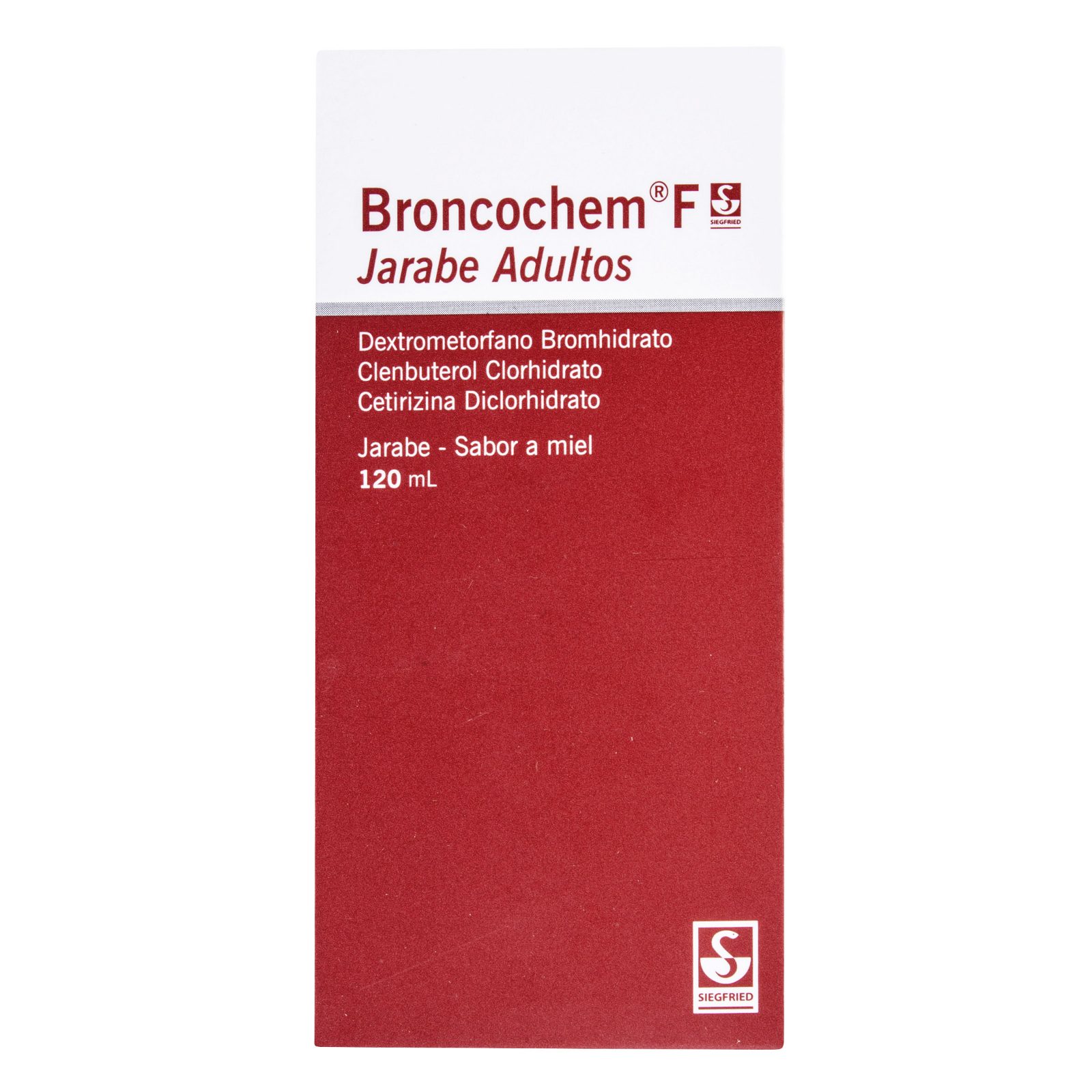 BroncoChem F Adulto Jarabe 120 ml Cetirizina Clenbuterol Dextrometorfano