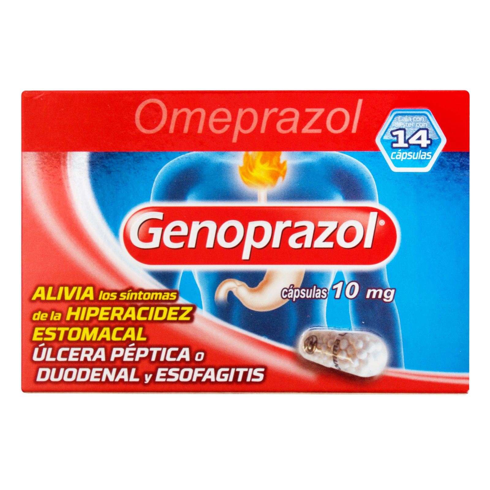 Genoprazol 10 mg – 14 cápsulas (Genomma Lab Colombia)