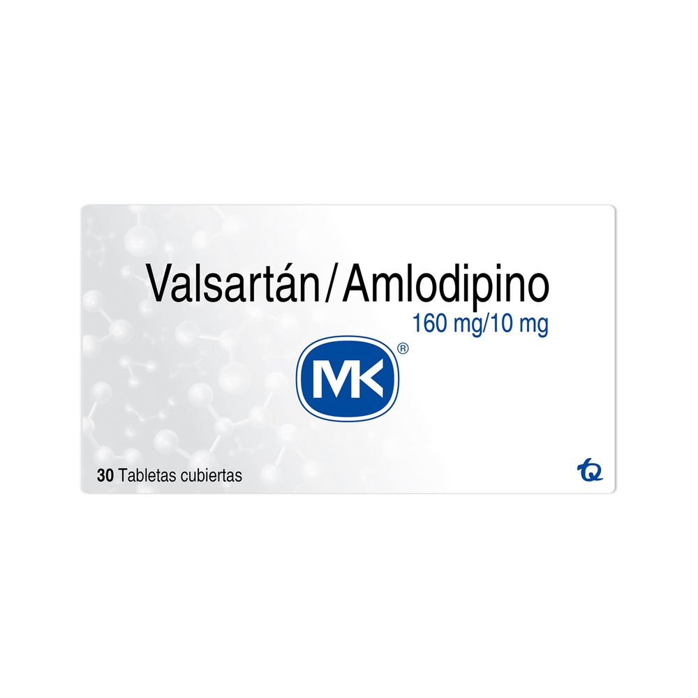 Valsartán 160/10 mg + Amlodipino 30 tabletas