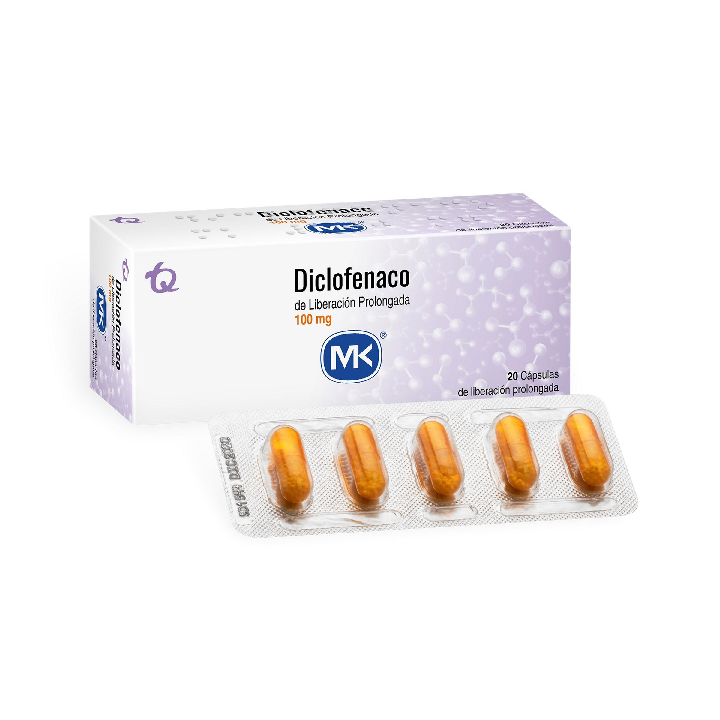 Diclofenaco retard 100 mg - 20 cápsulas TECNOQUIMICAS S.A.
