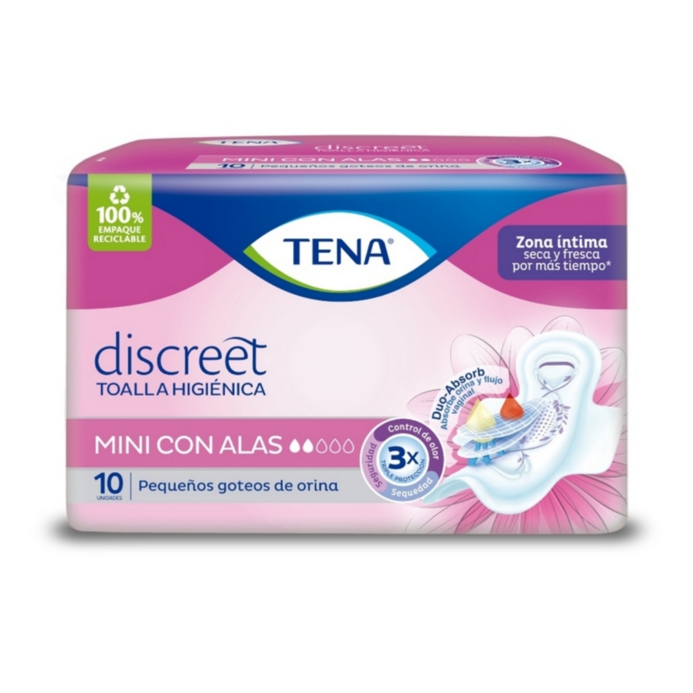 TENA Mujer Mini Alas – 10 Unidades
