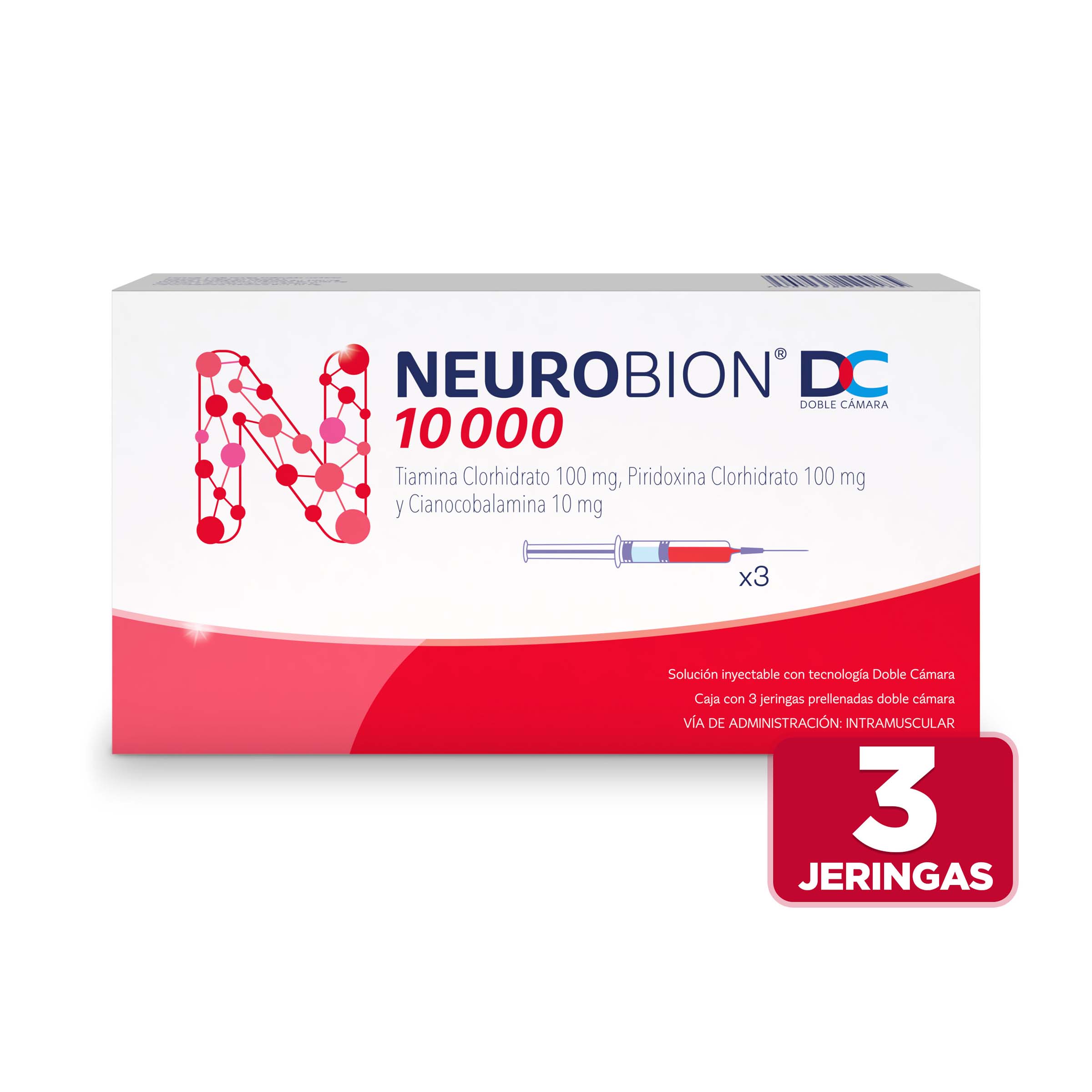NEUROBION DC 3 ampollas – Tiamina, Piridoxina y Cianocobalamina