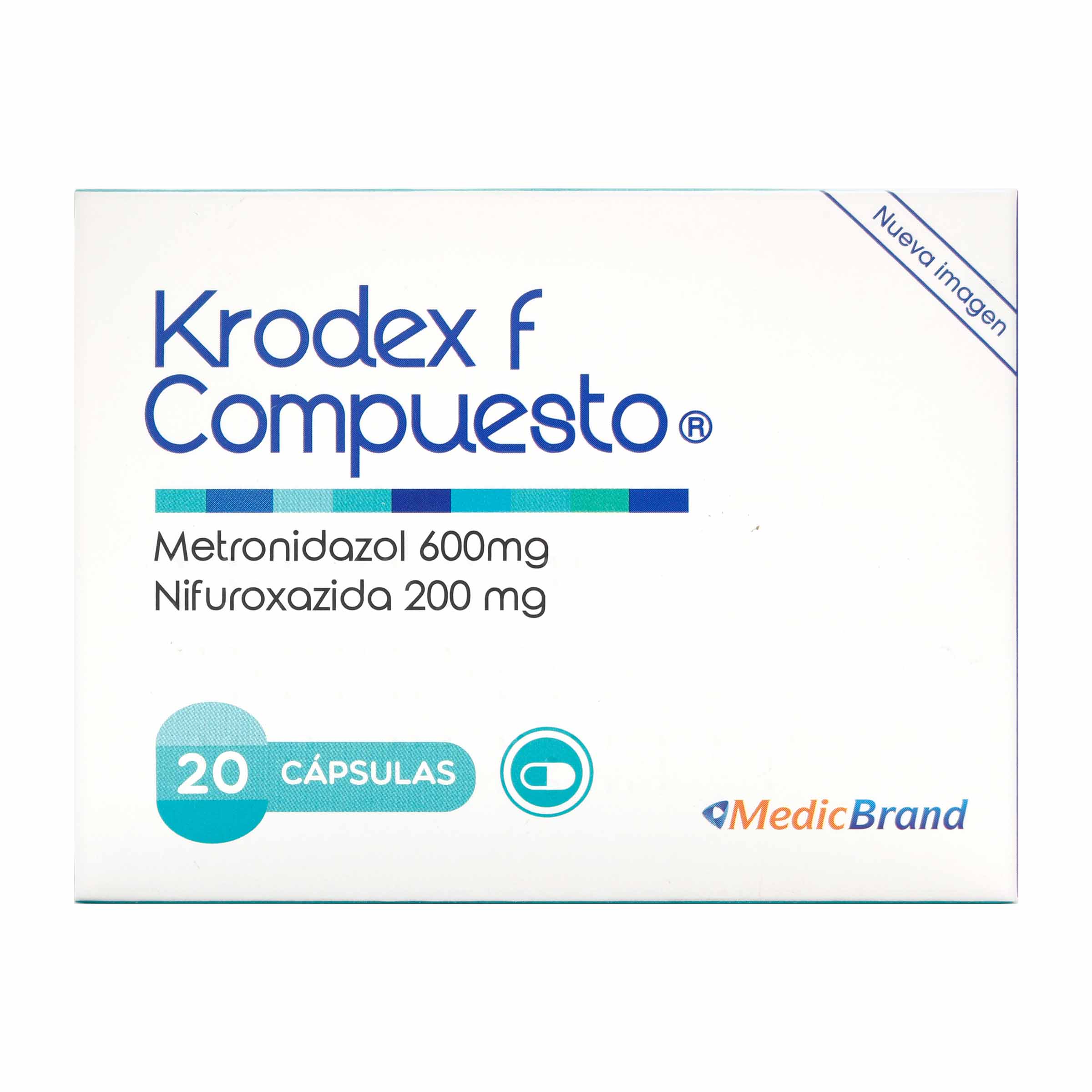 KRODEX F compuesto – 20 cápsulas (metronidazol + nifuroxaz)