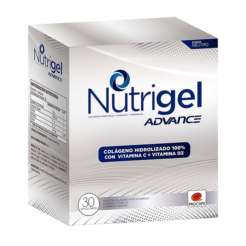Nutrigel Advance Neutro – Colágeno hidrolizado, 30 unidades