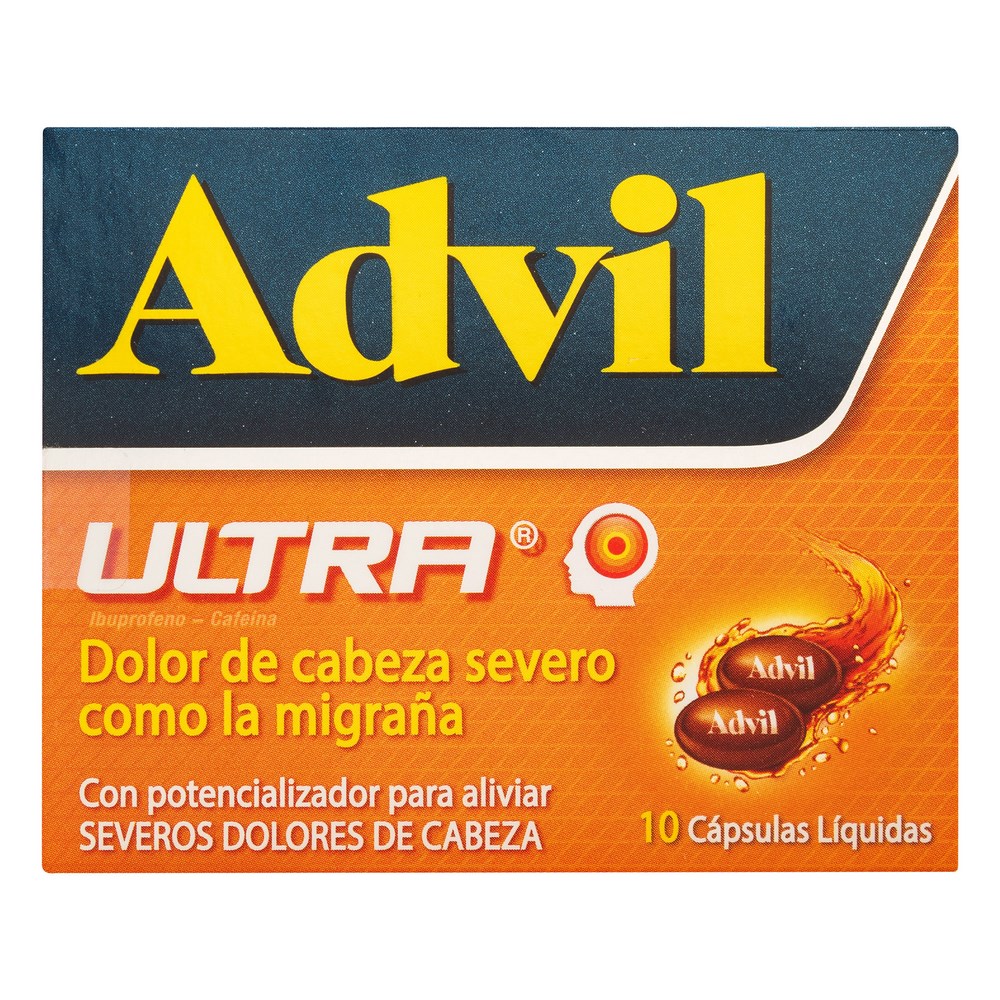 Advil Ultra 10 cápsulas – Ibuprofeno con cafeína