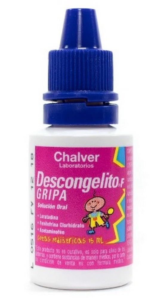 3 DESCONGELITO F GOTAS 15 ml – Acetaminofén, Fenilefrina, Loratadina