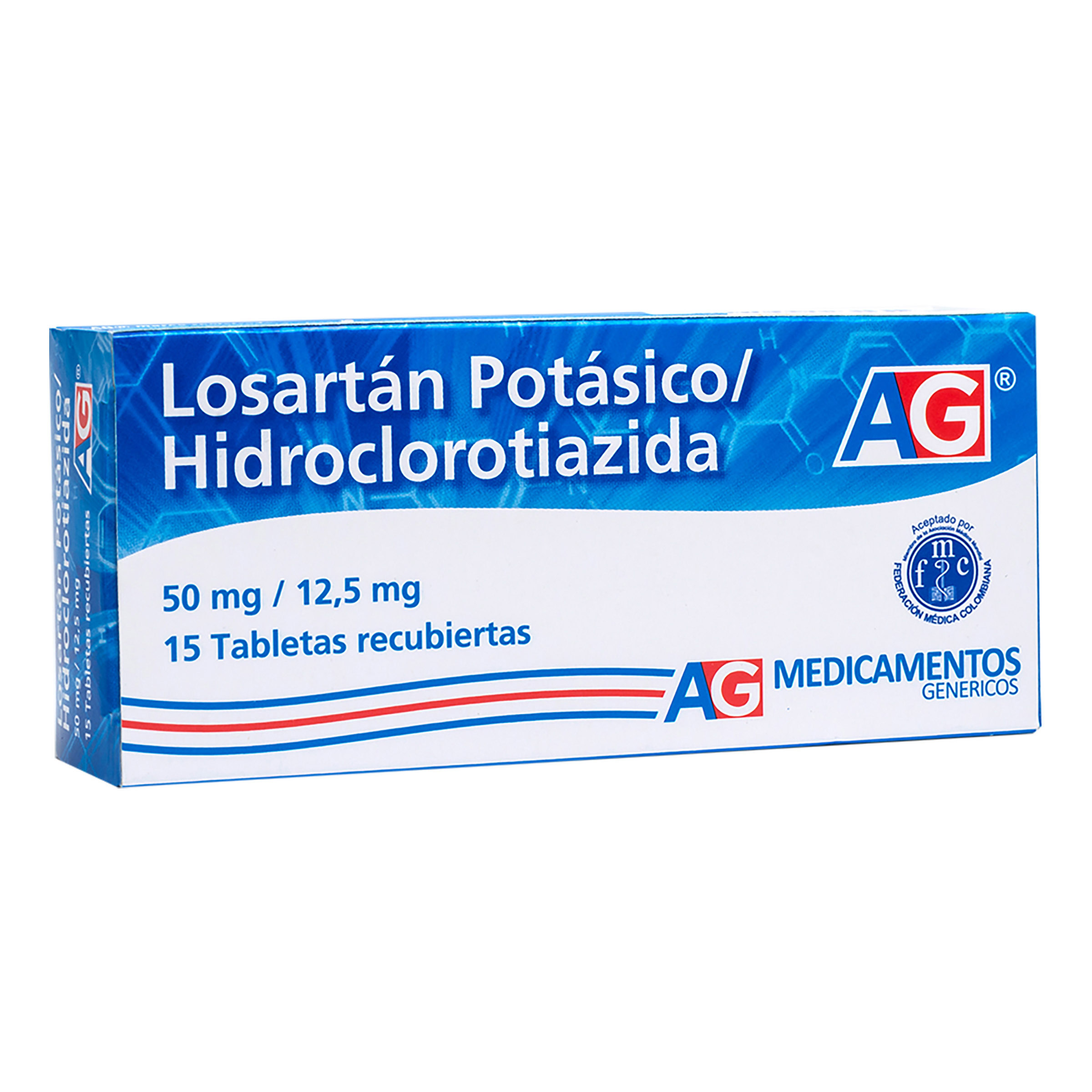 Losartán 50 mg - 15 tabletas