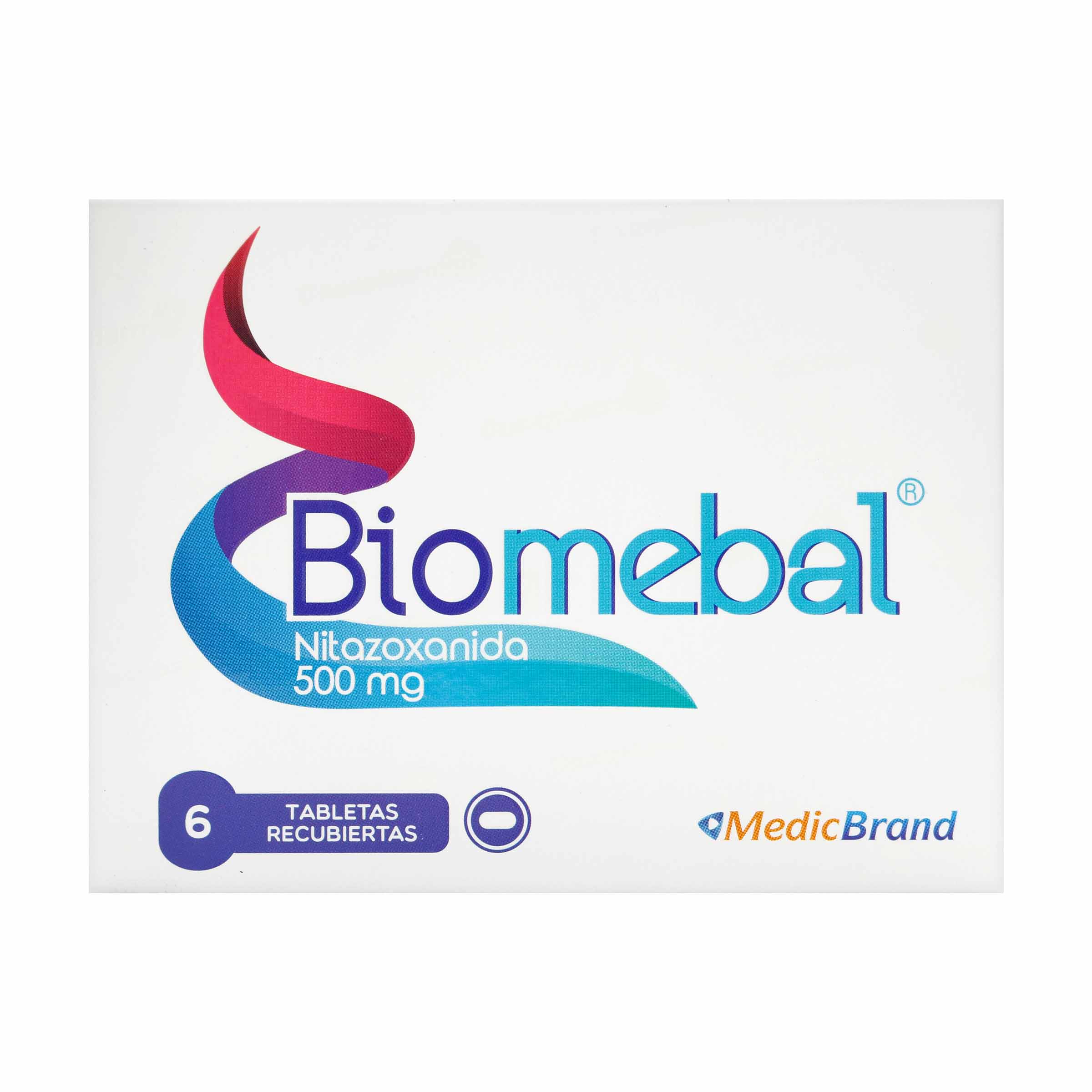 Biomebal 500 mg - 6 tabletas Nitazoxanida