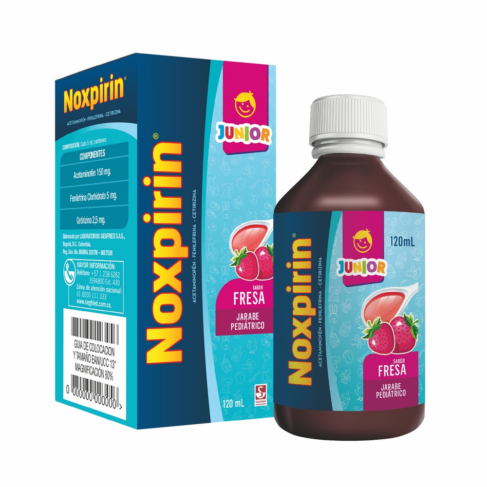 NOXPIRIN JUNIOR F JBE 120 ml – Acetaminofén, Fenilefrina y Cetirizina