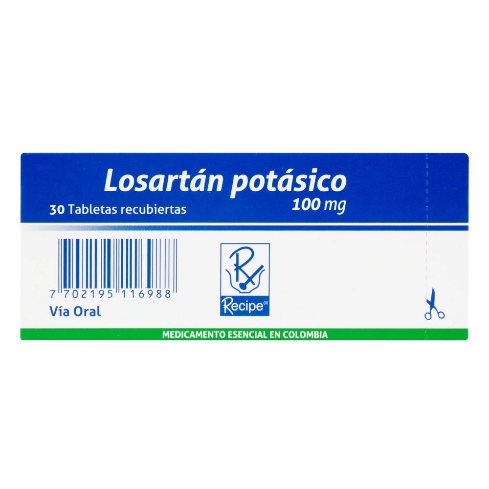 Losartán 100 mg 30 tabletas RC Bussie