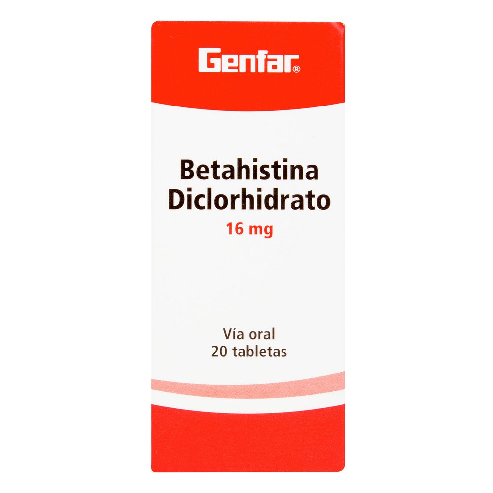 Betahistina 16 mg, 20 tabletas