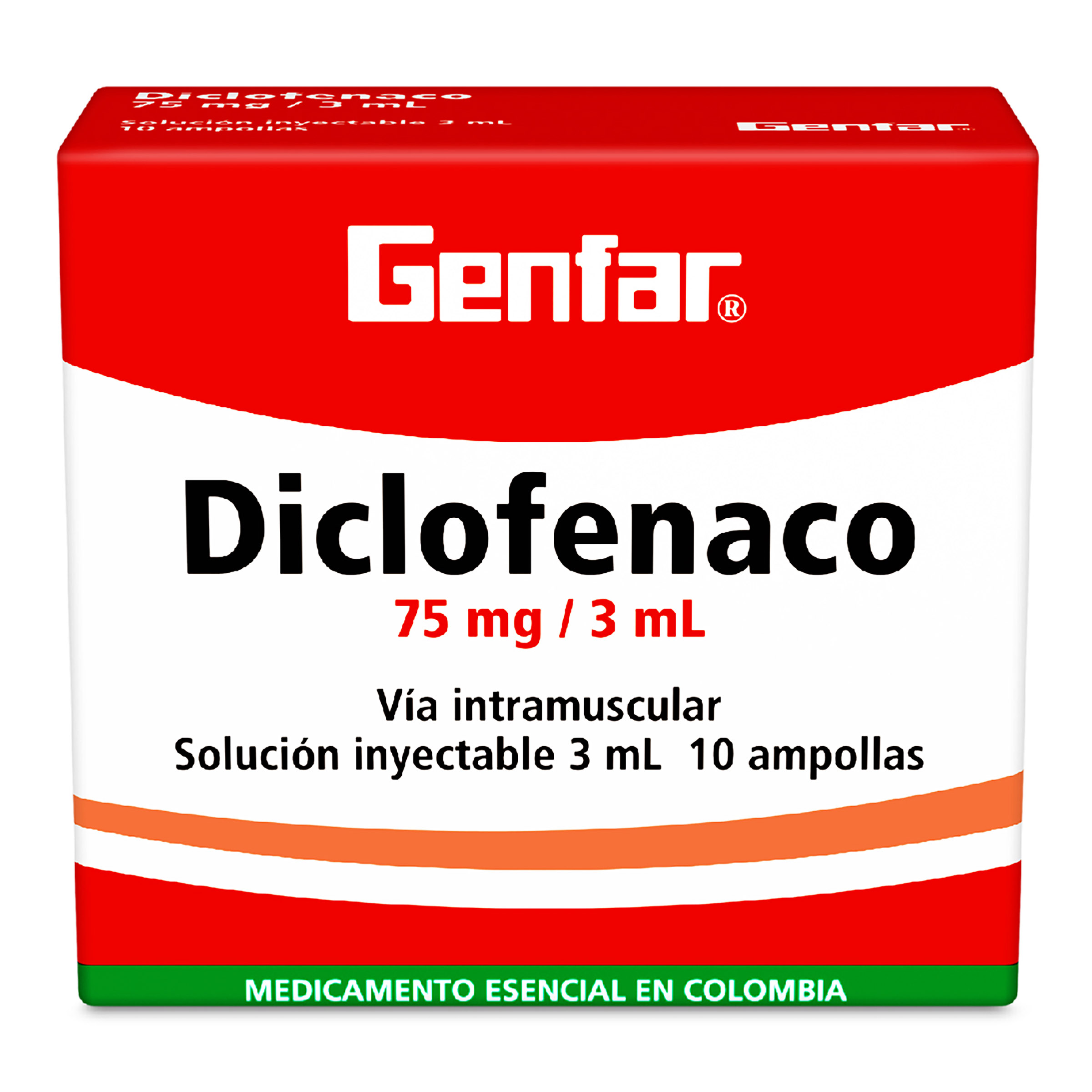 Diclofenaco 75 mg – 10 Ampollas GF Diclofenac